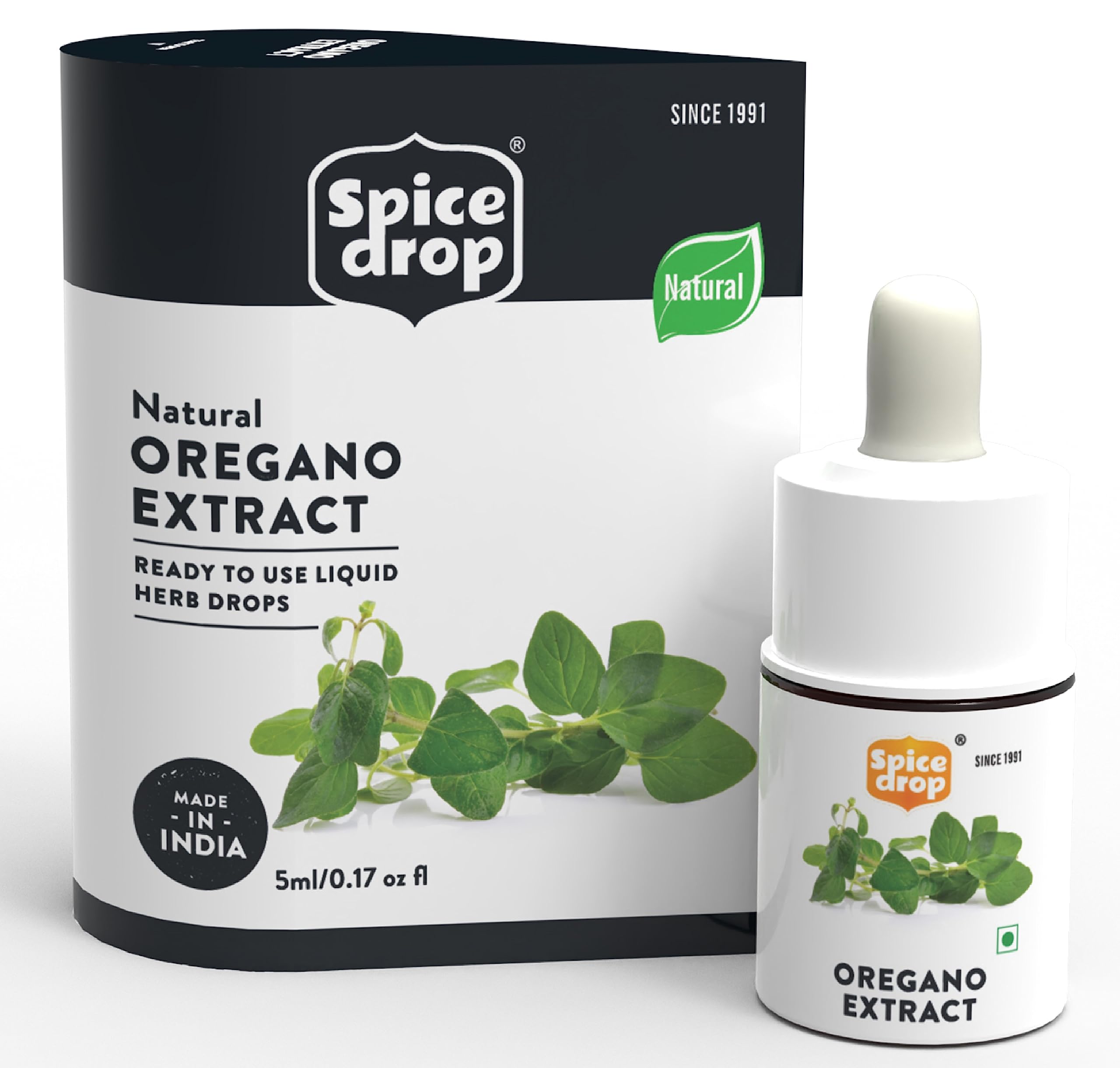 Spice Drop Oregano Extract | 100% Natural | For Soups, Pasta, Pizza, Spaghetti, Gourmet | 0.17oz (180 drops) | Herb Extract | Authentic Flavor | Vegan | Keto & Paleo Friendly | Non-GMO | Drop And Stir