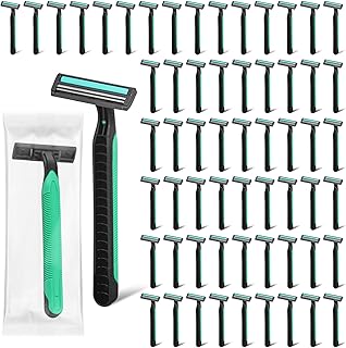 Disposable Twin Blade Razors in Bulk, Individually Wrapped - Clear Safety Cap, For Homeless, Hotel, Airbnb, Travel (pack of 30,green)