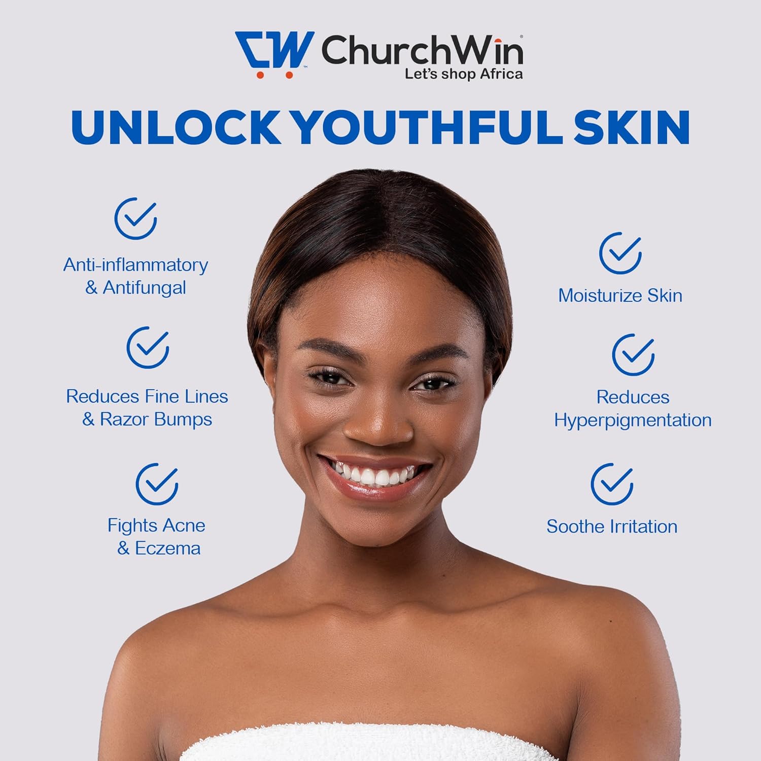 Churchwin African Black Soap Natural Soap for Acne, Dry Skin, Rashes