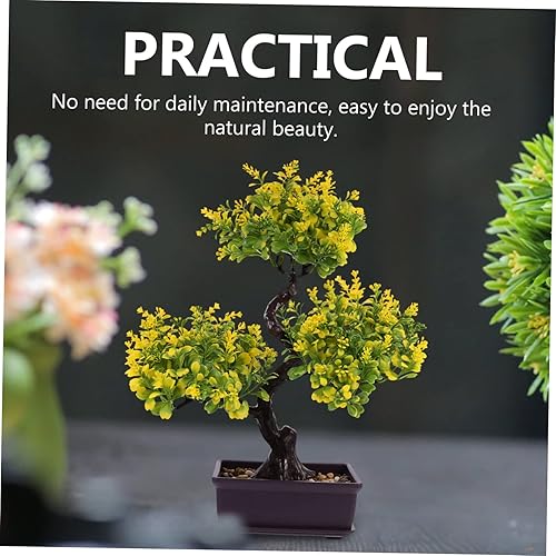 Miniatura 8 de Cabilock Planta artificial en maceta, mini árbol bonsái, maceta para exteriores, mini decoración, arreglos florales, decoración de bonsái de