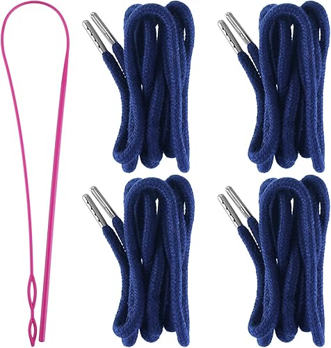 Vista 15 de Cordones de repuesto con cordón fácil de enhebrar para pantalones deportivos, pantalones cortos, pantalones, chaquetas (negro, gris)