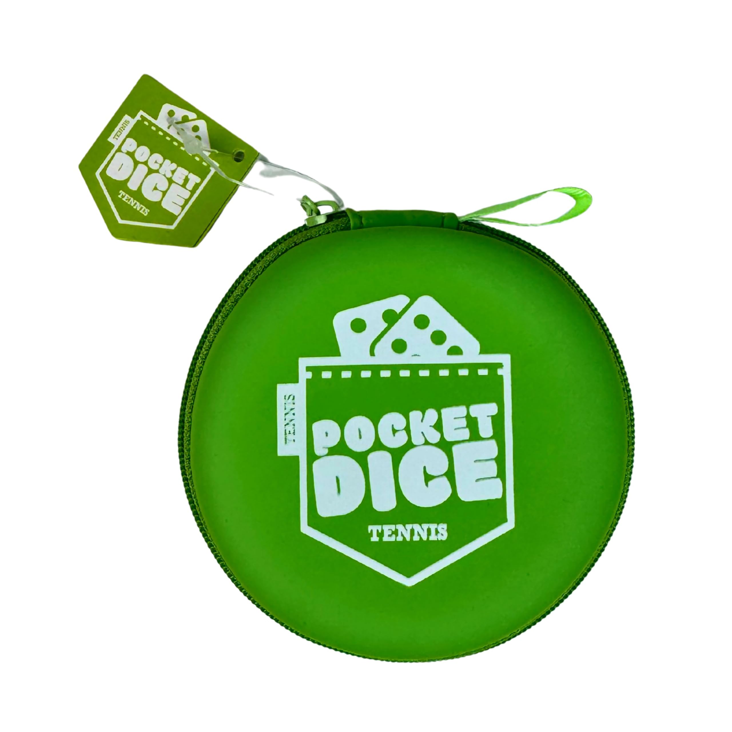 University Games Pocket Dice Tennis, Compact Travel Dice Game, Green, 2+ Players, Ages 6+, Includes 12 Tokens and 3 Dice