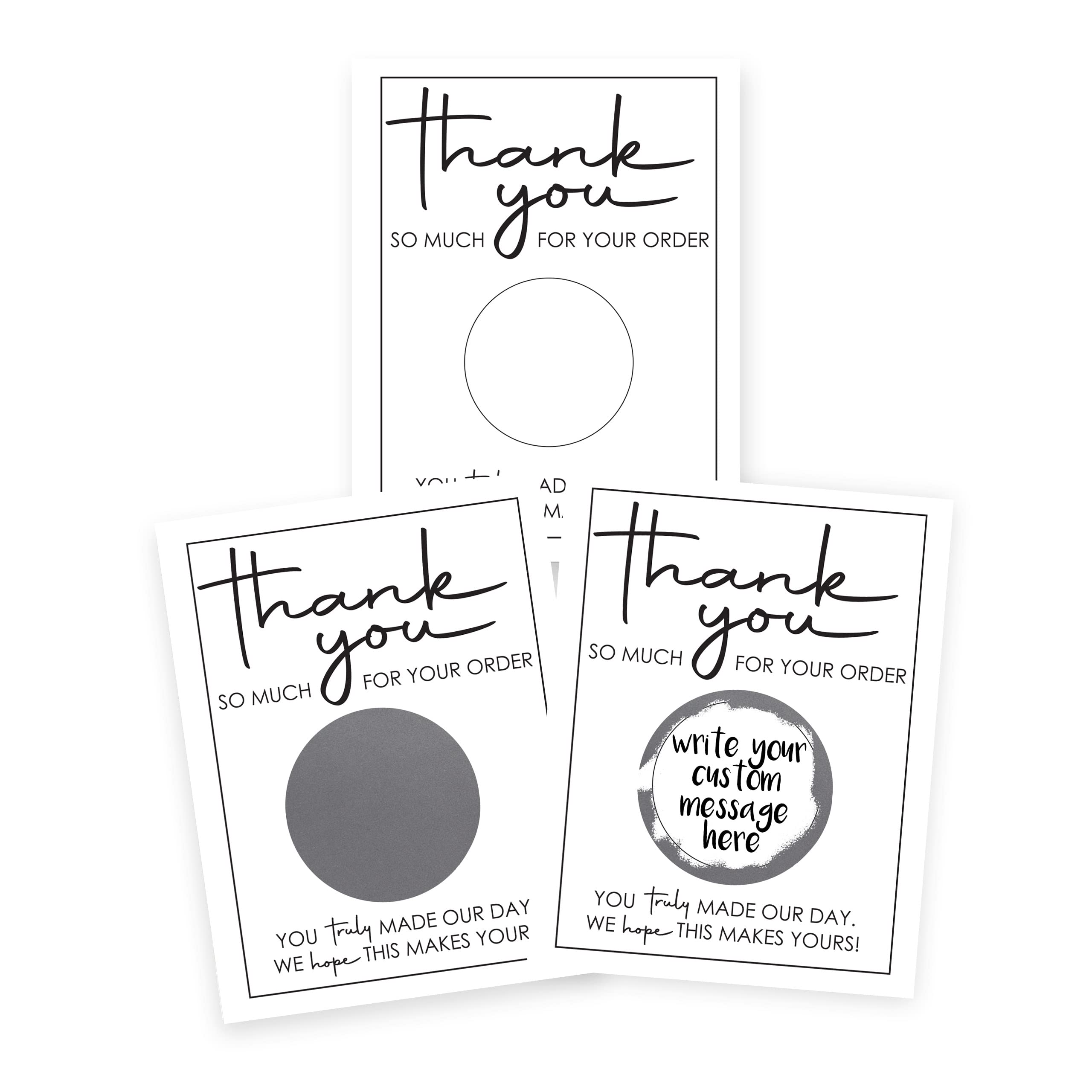 My Scratch Offs DIY Make Your Own Scratch Off Small Business Thank you Gift Certificate for Promotions 20 Pack 3x4 Cards &amp; Stickers