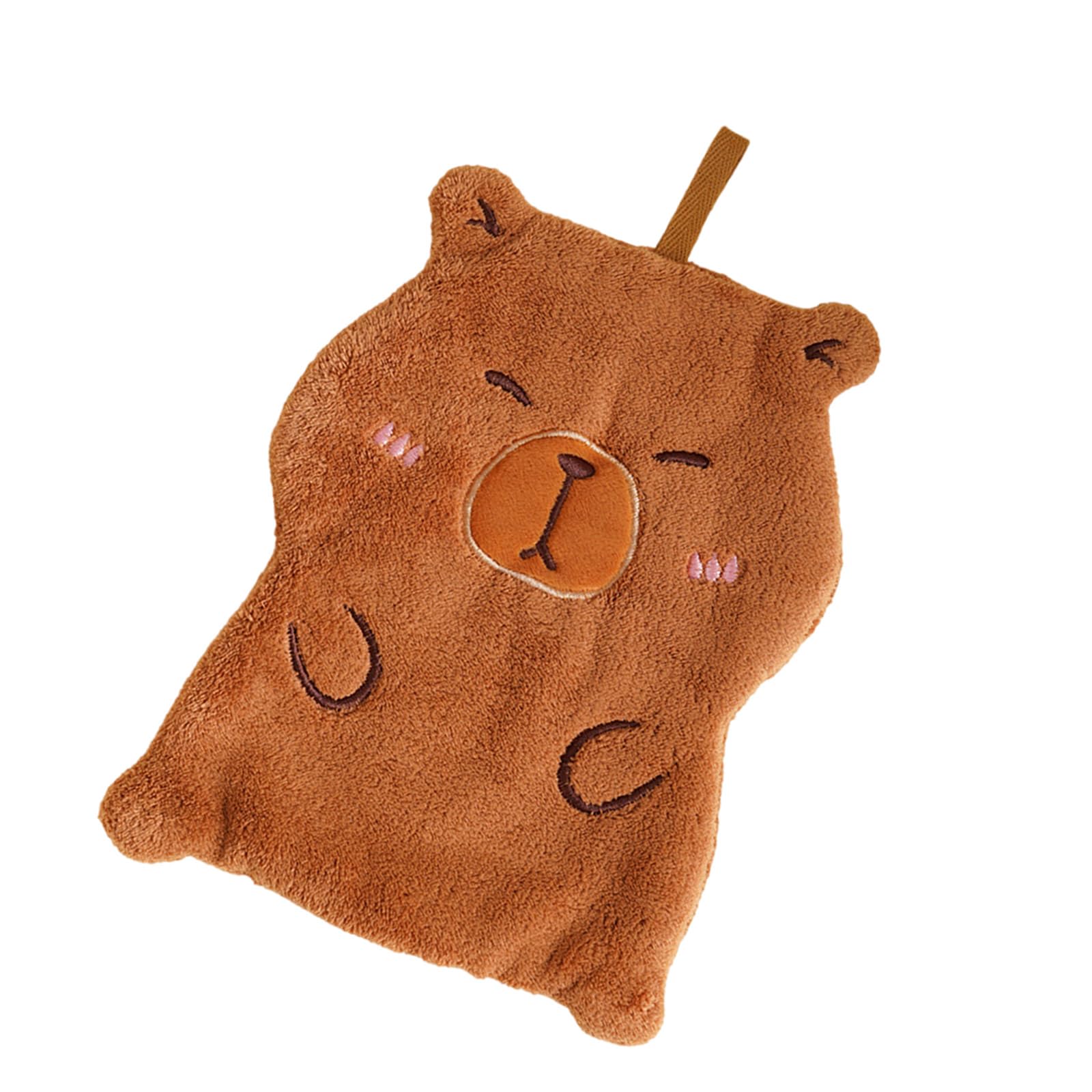 Tsophreniq Adorable Capybaras Themed Polyester Hanging Towel, High Absorbency Small Towel for Home and Bathroom Use Hanging Hand Towels