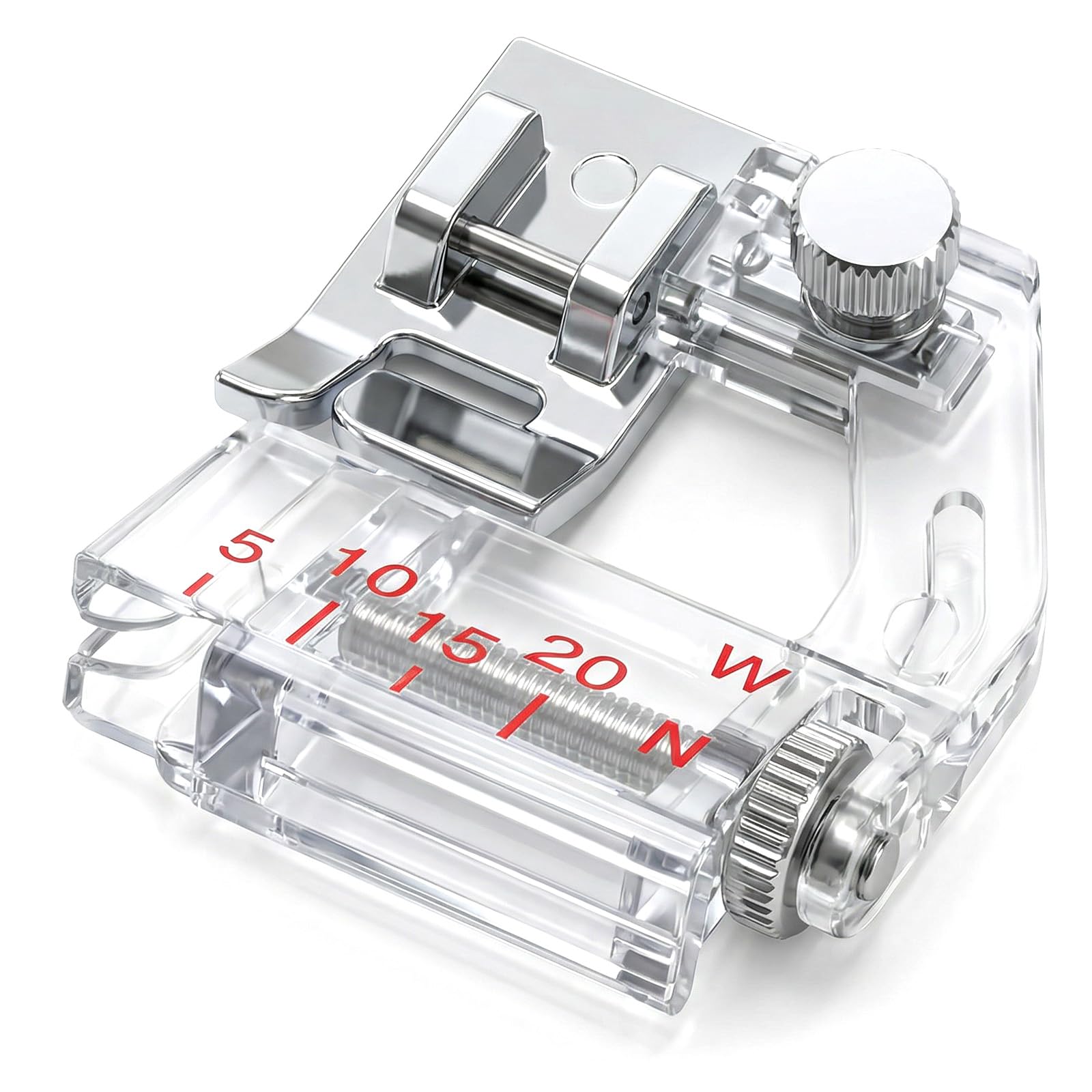 Adjustable Bias Tape Binder Presser Foot for for All Low Shank Snap-On Singer, Brother, Babylock, Euro-Pro, Janome, Kenmore, White, Juki and More Sewing Machine (Adjustable Range from 5mm to 20mm)