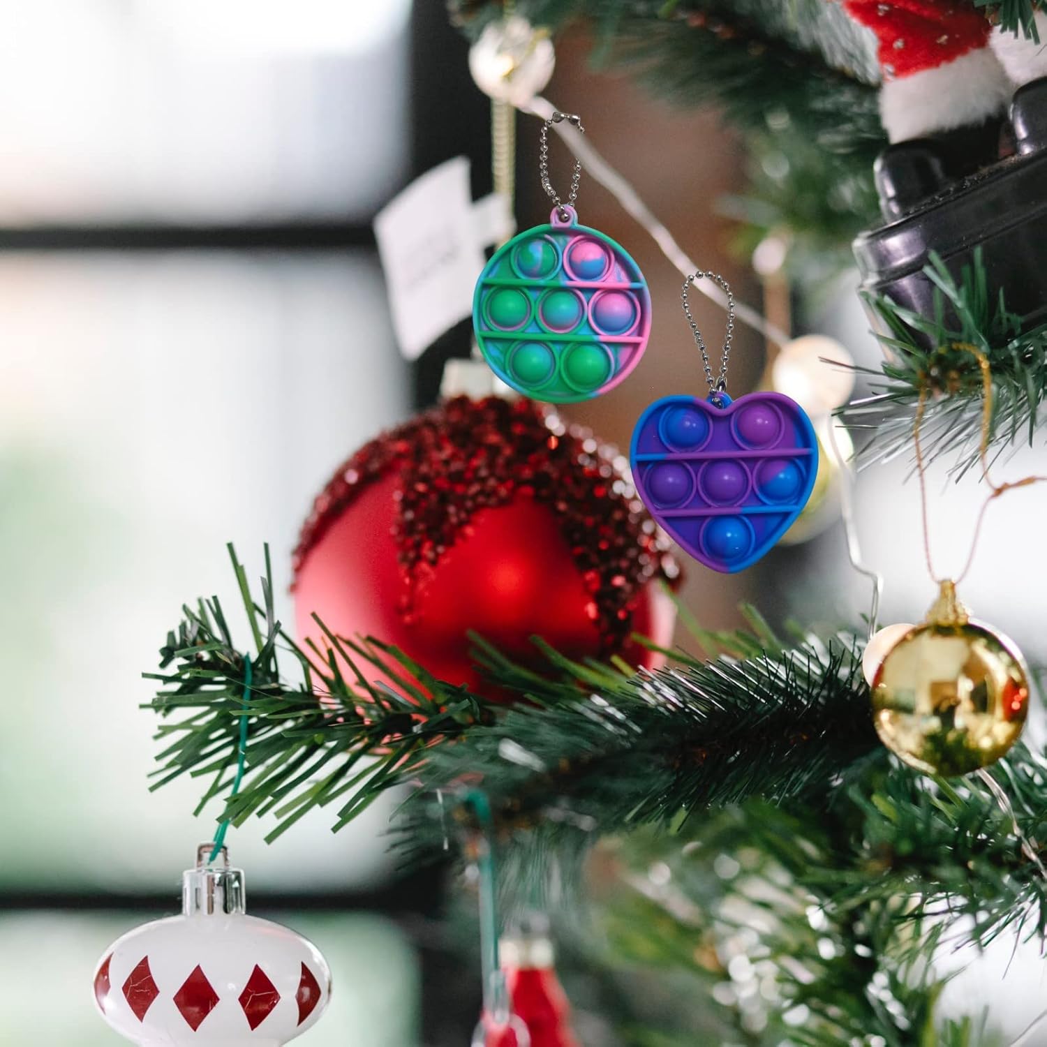 JHXXXL 30Pack Party Favor,1.96''Mini Pop Fidgteitspop Keychian Bulk Pop Fidget Pack for Kids Teens ,Stocking Stuffers Birthday Party Supplies ,School ,Goodie Bags Fillers,Prizes (ramdom color) : Toys & Games