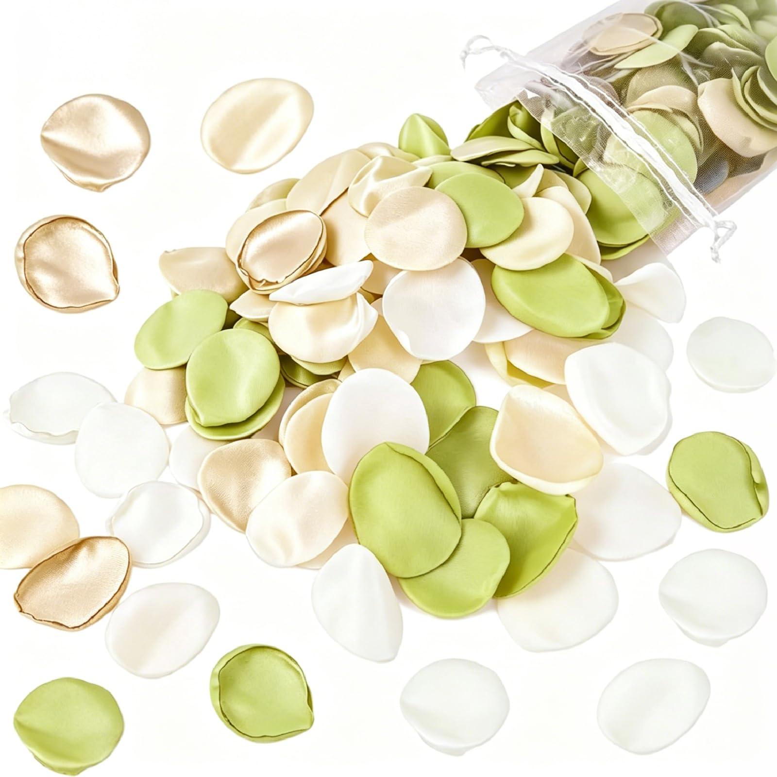 Emivery Rose Petals for Wedding and Bridal Shower Decor (Light green)