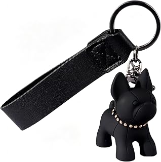 dog pendant keychain, cute bulldog keychain, small french pitbull key pendant for women, men, bag, backpack, car key, handbag decoration