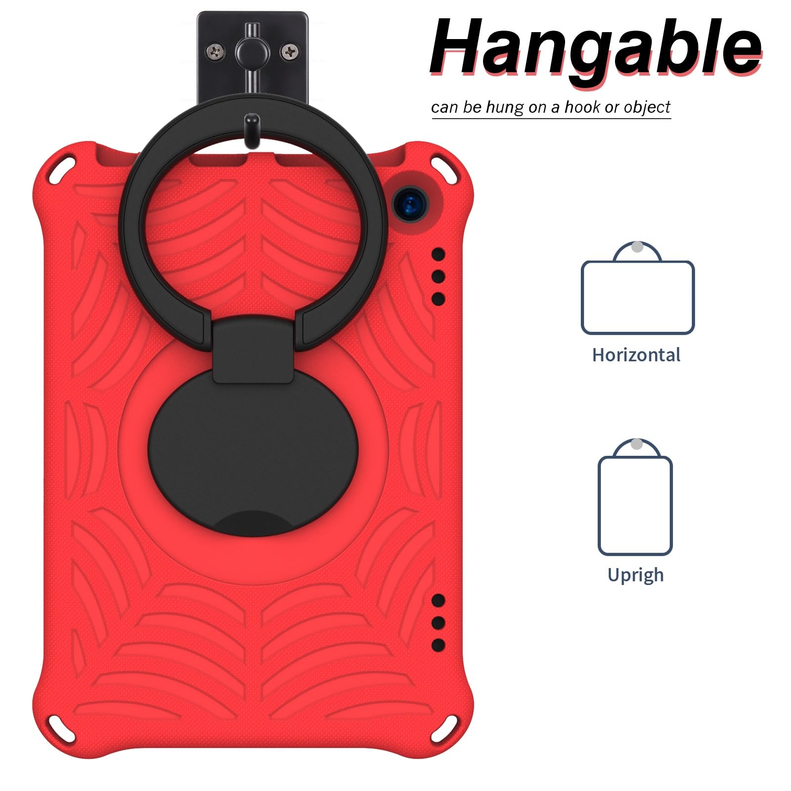 Etui na tablet z uchwytem na rysik i powłoką anty- Odporna na wstrząsy dziecięca obudowa kompatybilna z Kindle Fire HD 8 / Fire HD 8 Plus (2020/2022), lekka obrotowa podstawka z uchwytem i paskiem na
