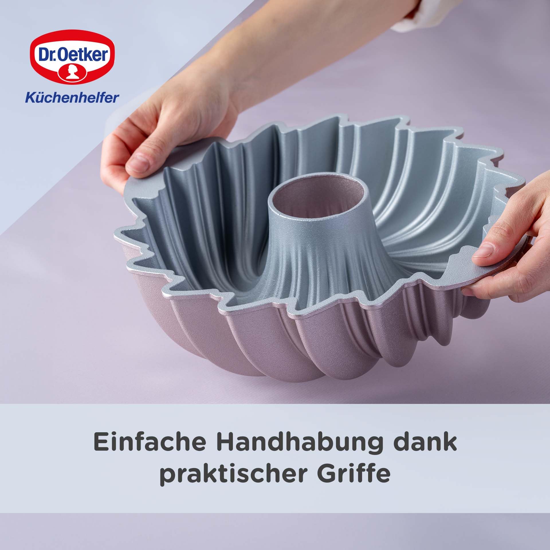 Dr. Oetker Creative Sun Moule rond de qualité supérieure pour kouglof Ø 24 x 8,5 cm, 2100 ml, revêtement antiadhésif et sans PFAS, or rose, résistant à la chaleur jusqu'à +230 °C