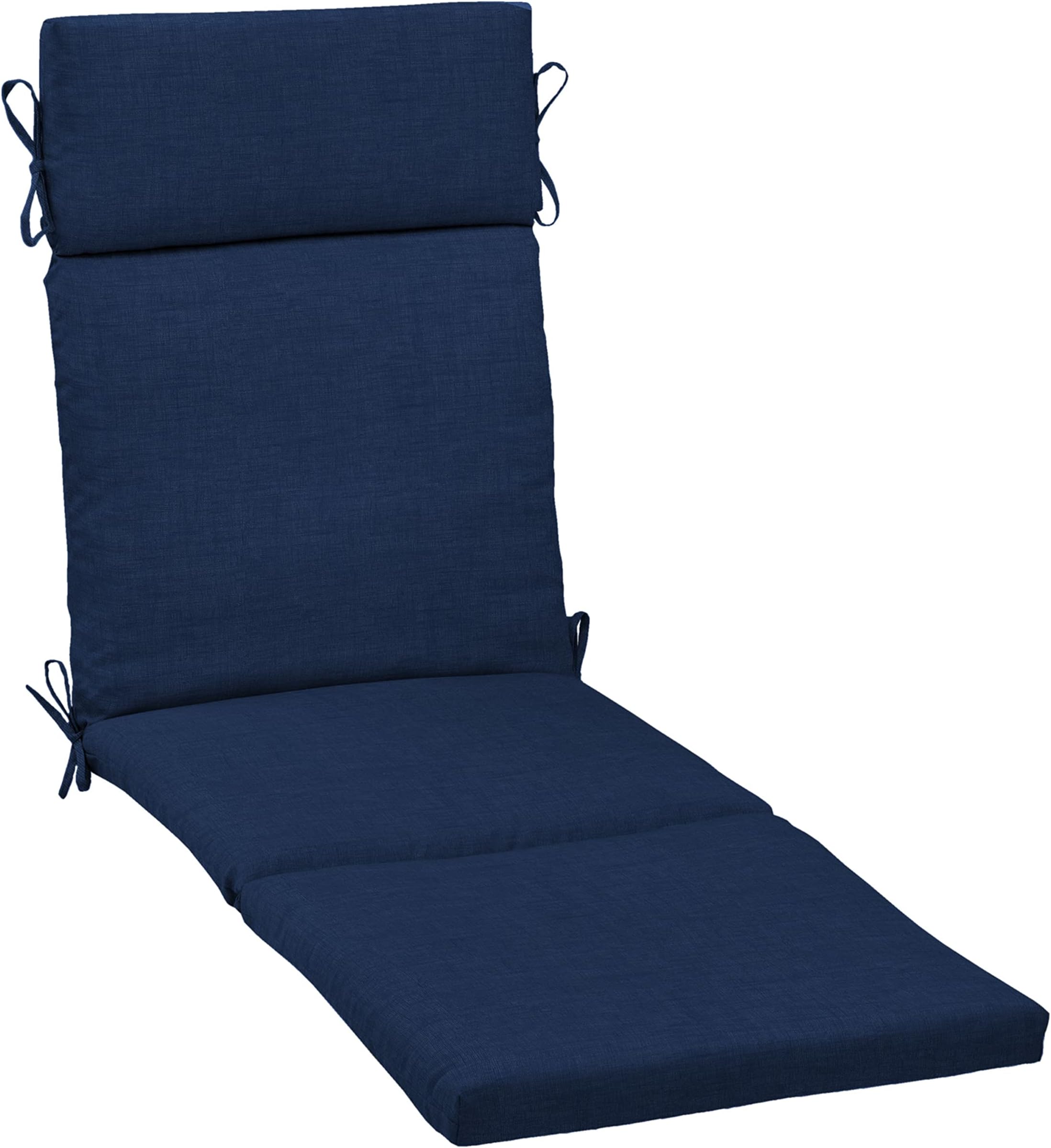 Arden Outdoor Chaise Cushion, 21 in x 72 in, Weather-Proof, Rain-Proof, Fade Resistant Patio Cushion for Chaise Lounger Sapphire Blue Leala