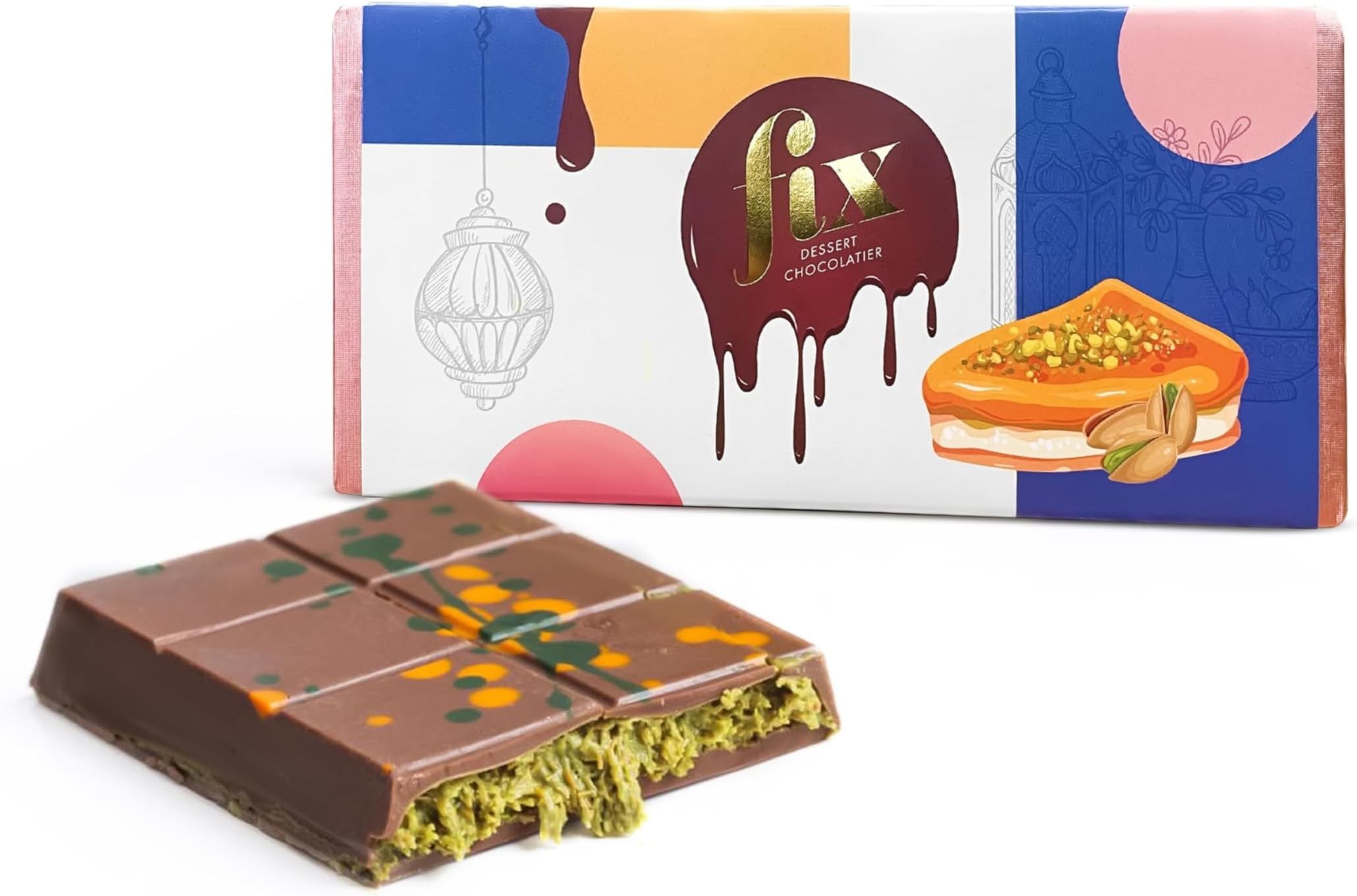 Fix Dessert Milk Chocolate with Pistachio & Kunafah, 200g