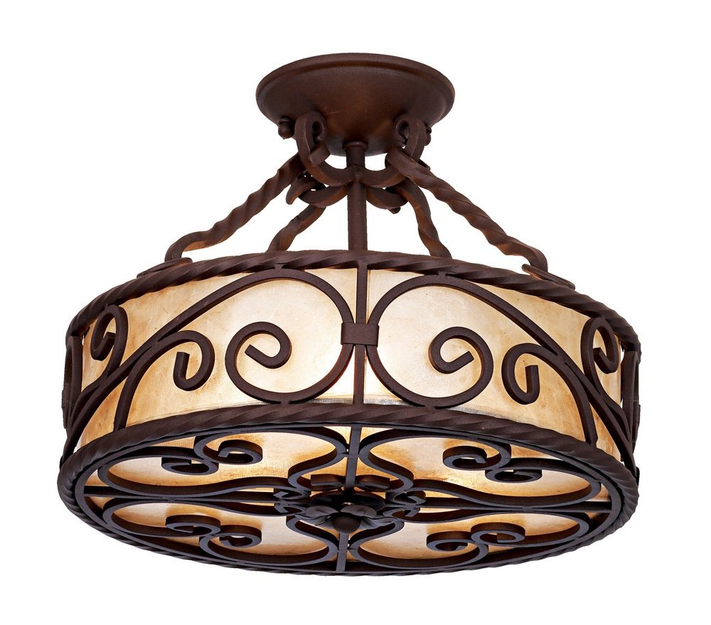 John Timberland Natural Mica Collection Rustic Ceiling Light Semi-Flush Mount