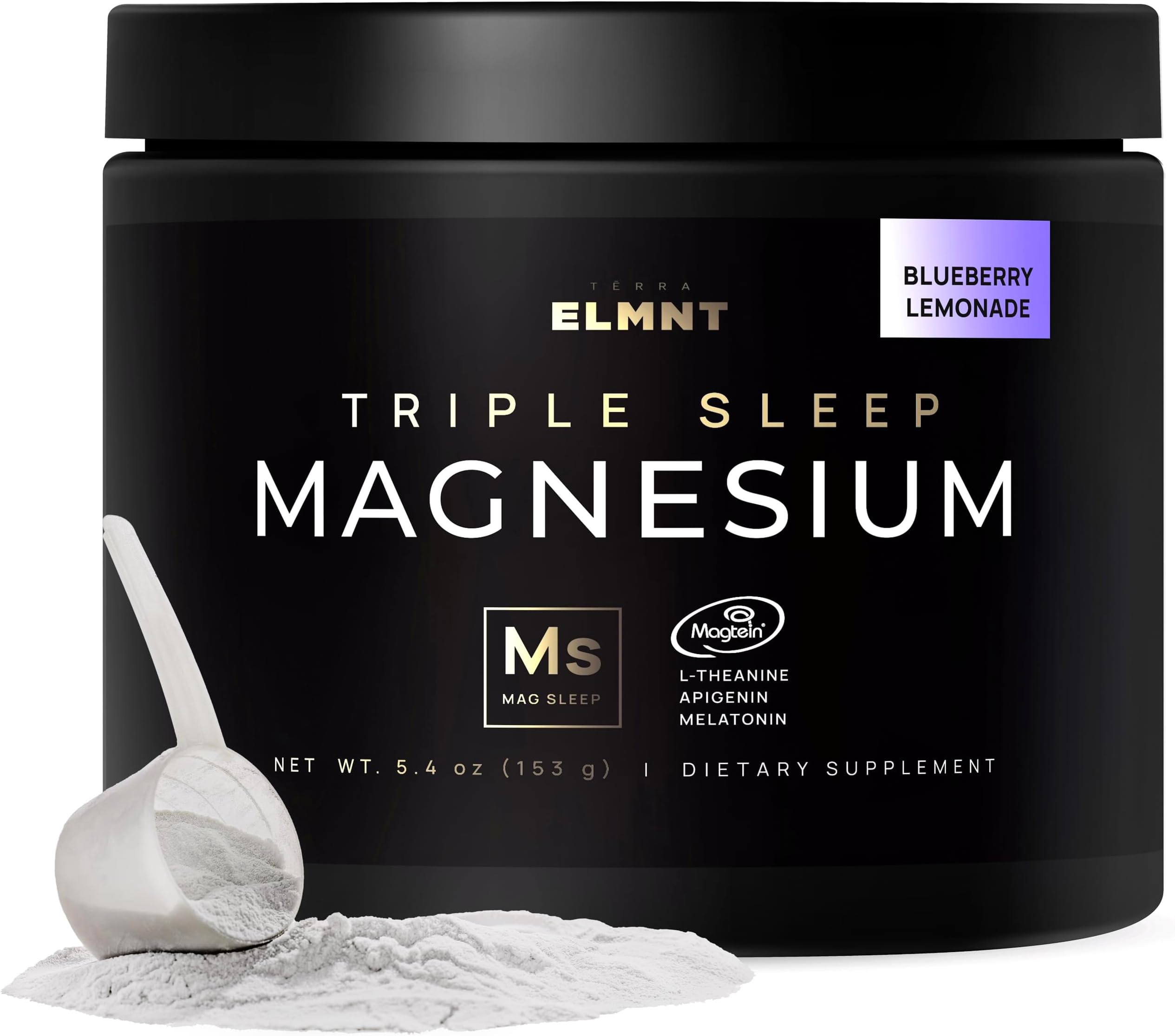 - Triple Sleep Magnesium L-Threonate Powder w. Apigenin, L-Theanine + Melatonin - Magtein Magnesium L Threonate Supplement - High Strength Magnesium for Deep Sleep & Calm Natural Sleep Aid for Adults