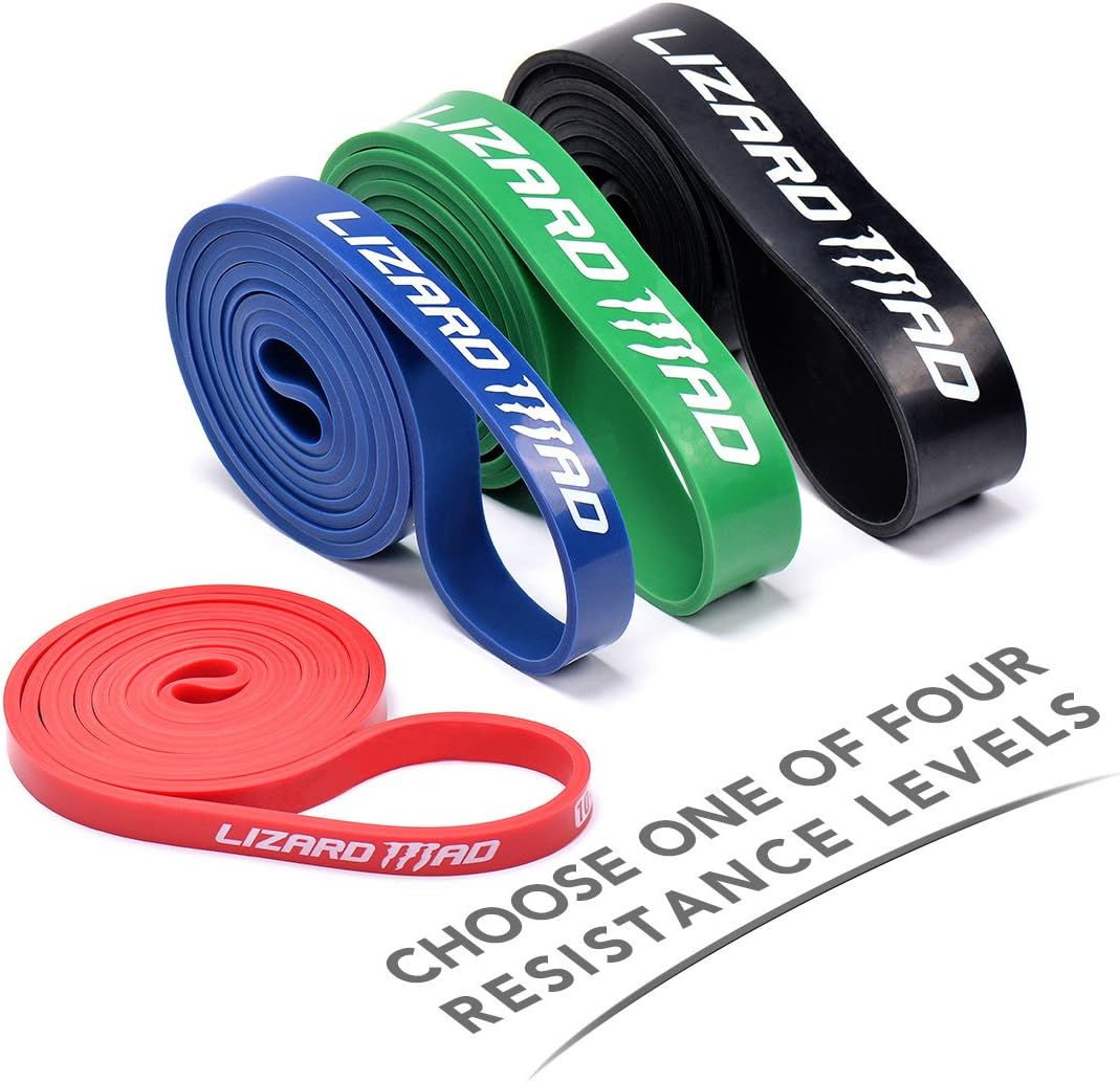 Pull Up Assist Band, LizardMad Natural Latex Mobility Band - Stretch Resistance Band - Powerlifting Bands - Extra Durable and Perfect for Resistance Training - SINGLE or SET (Green 40-80LBS)