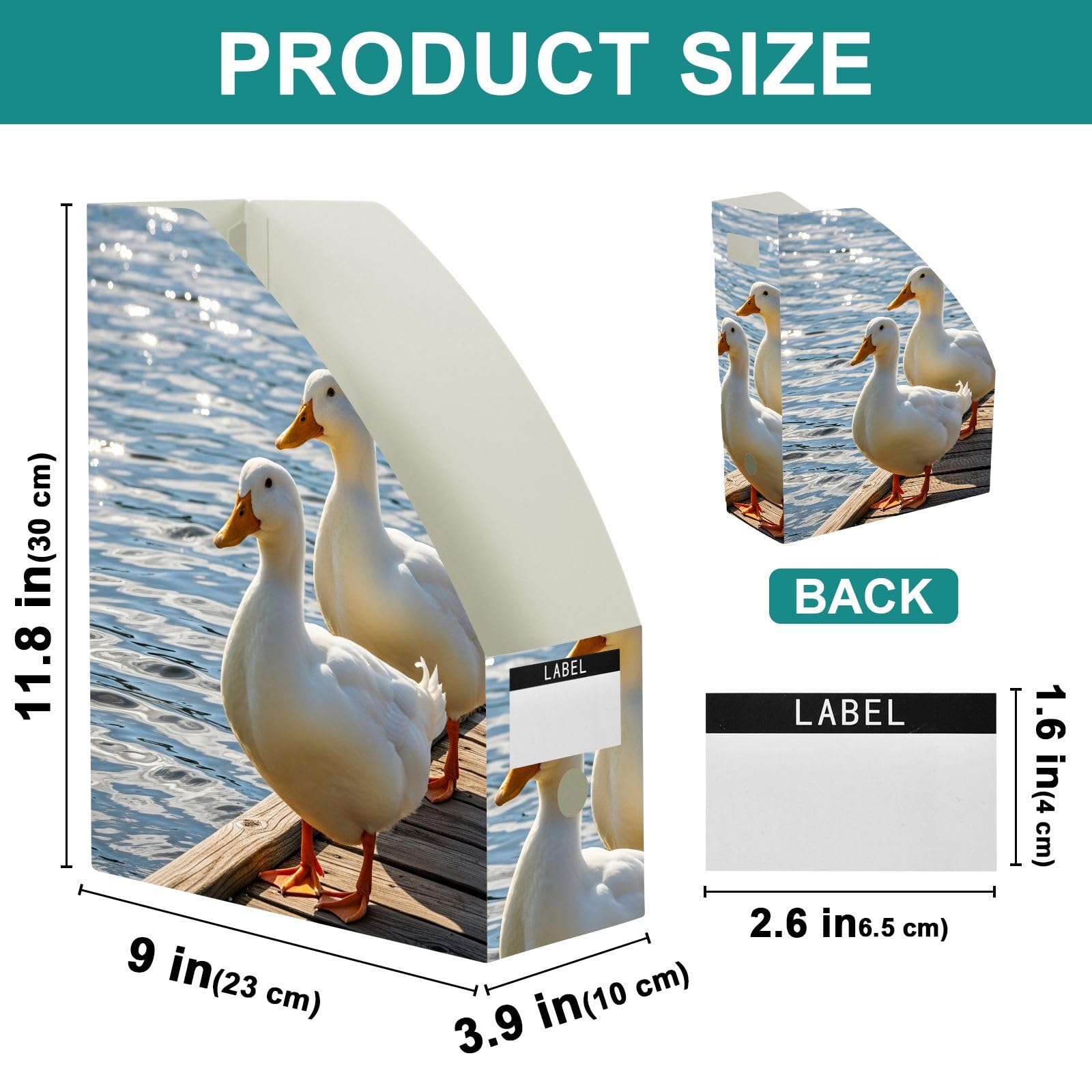Funny Duck - Organizador de carpetas de archivos blanco para usuarios de