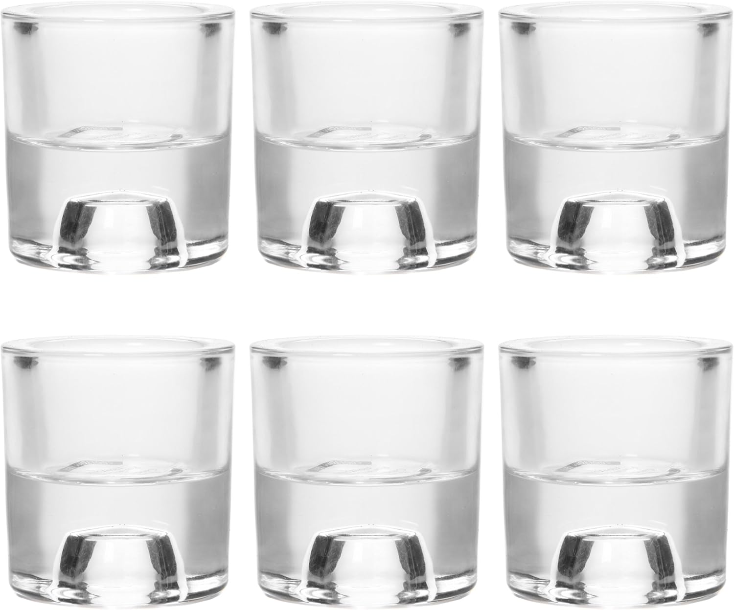 Hosley Set of 6 Chunky Crystal Clear Glass Tea light/LED