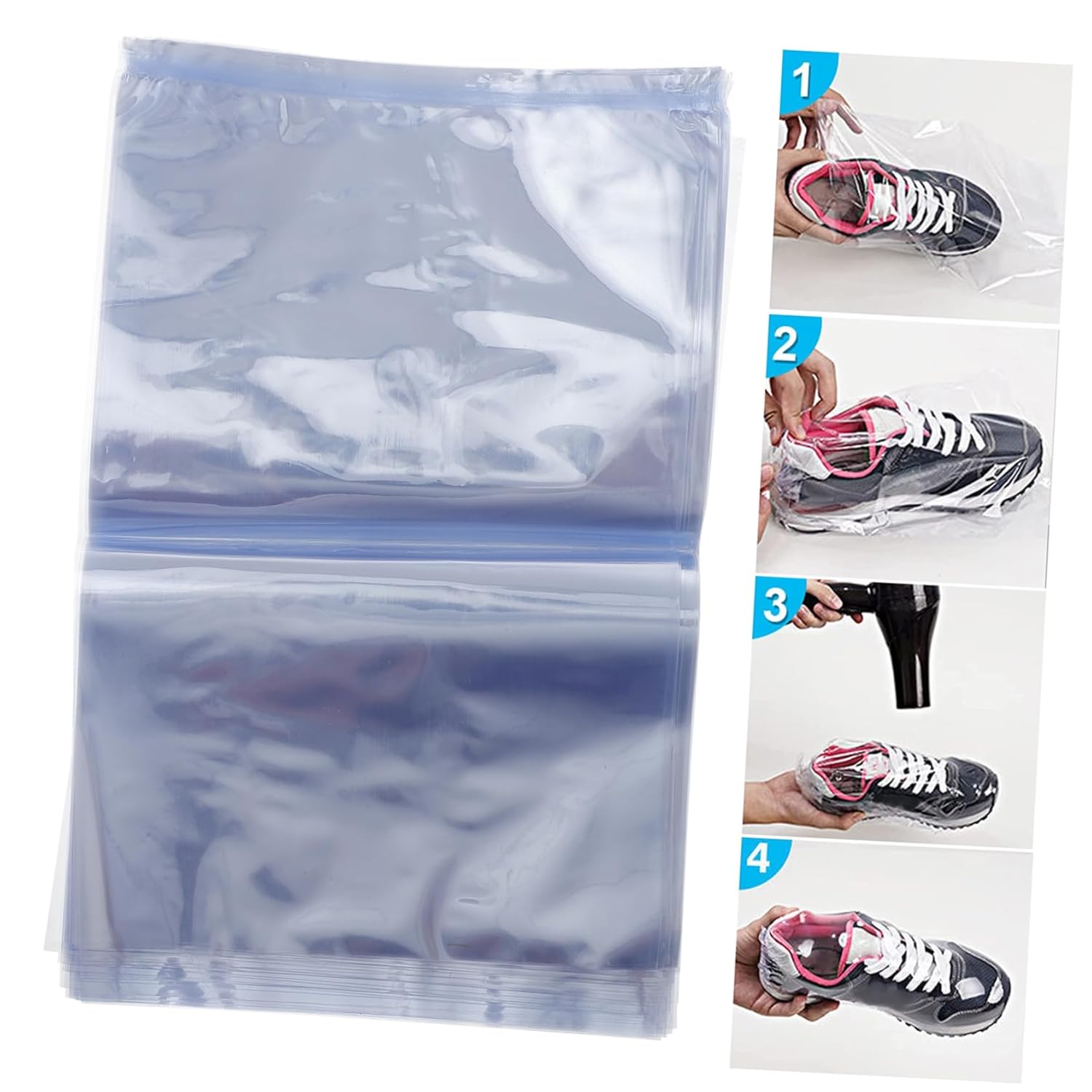 Zerodeko 1600pcs PVC Shrink Wrap Bags for Soaps and Bottles Food-Grade Packaging Laminating Film for Projects