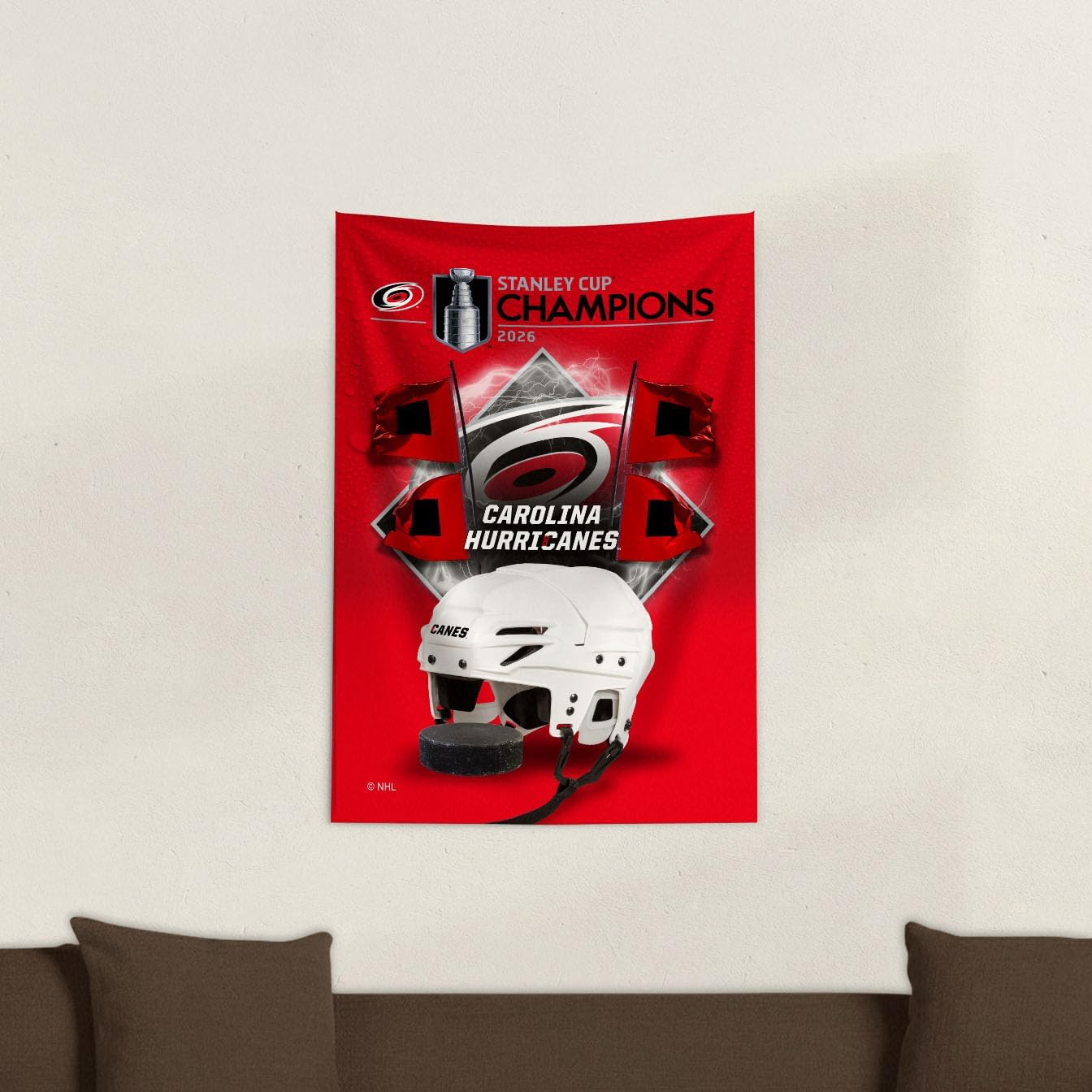 Northwest NHL Carolina Hurricanes 2026 Stanley Cup Champions Printed Wall Hanging Tapestry, Woven Polyester Fabric, Decorative Fan Art for Bedroom Office Living Room, 24 x 36 in image 3