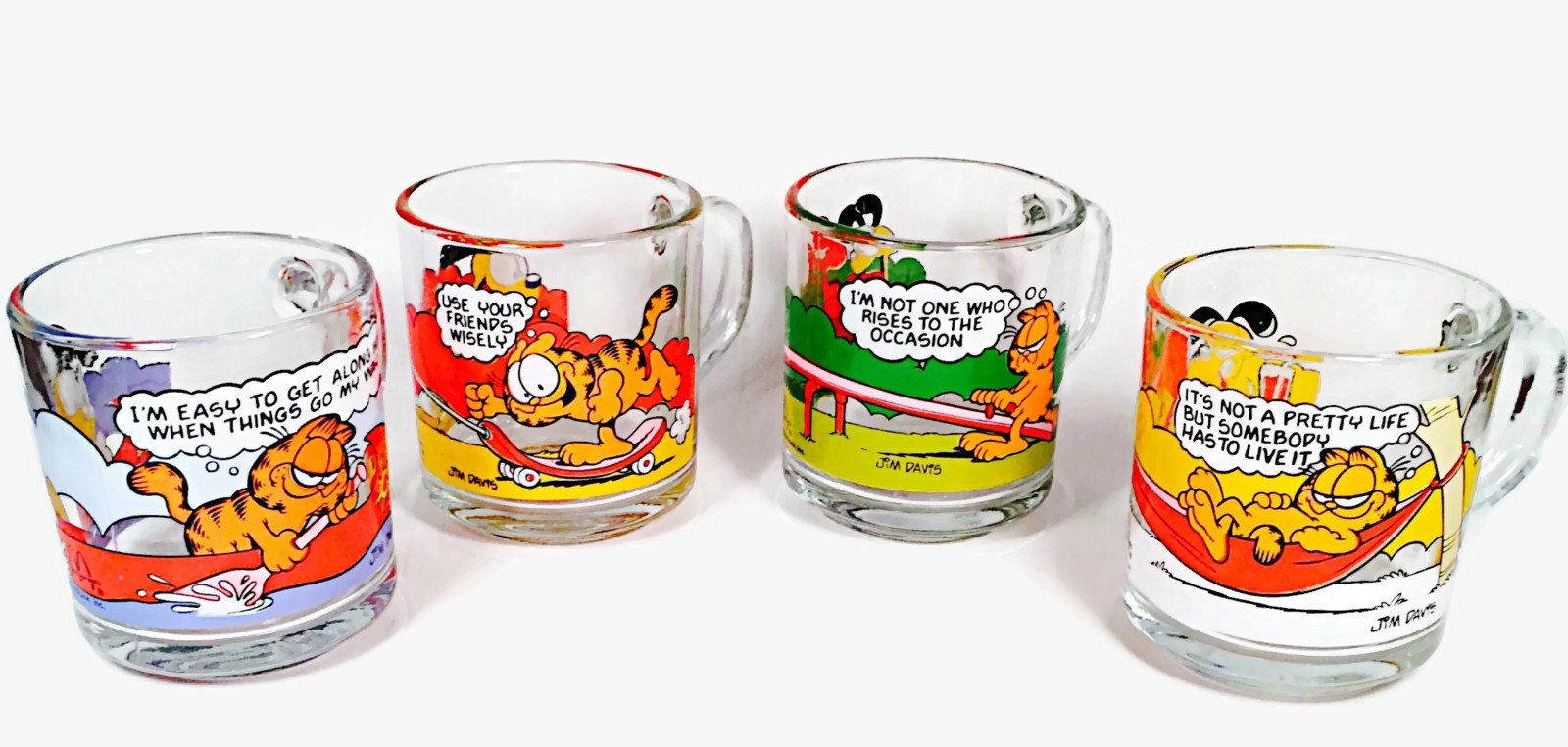 Amazon.com | Set of 4 1978 Anchor Hocking Garfield and Odie