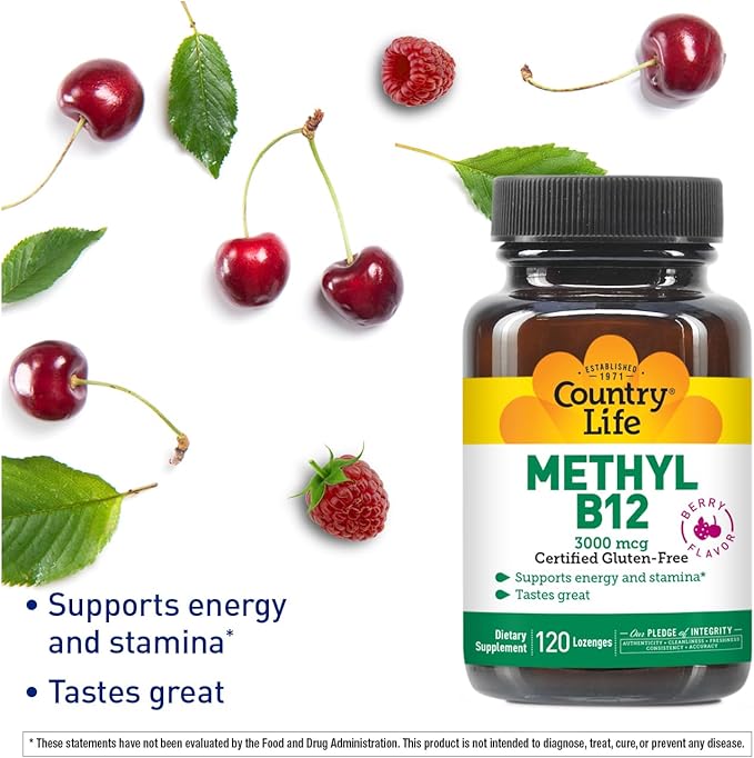 Country Life Methyl B12 3000 mcg Tabletas Sabor Frutos Rojos 120 Unidades miniatura 4