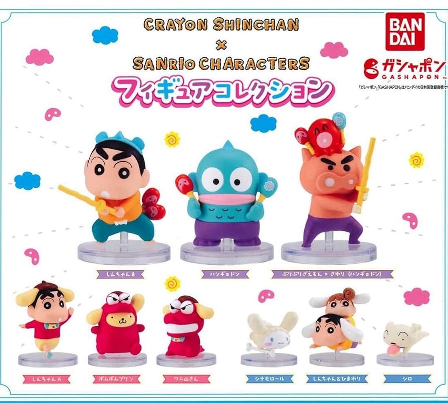 サンリオ、クレヨンしんちゃん等フィギュアまとめ売り クレヨンしんちゃん」×「サンリオキャラクターズ」コラボ