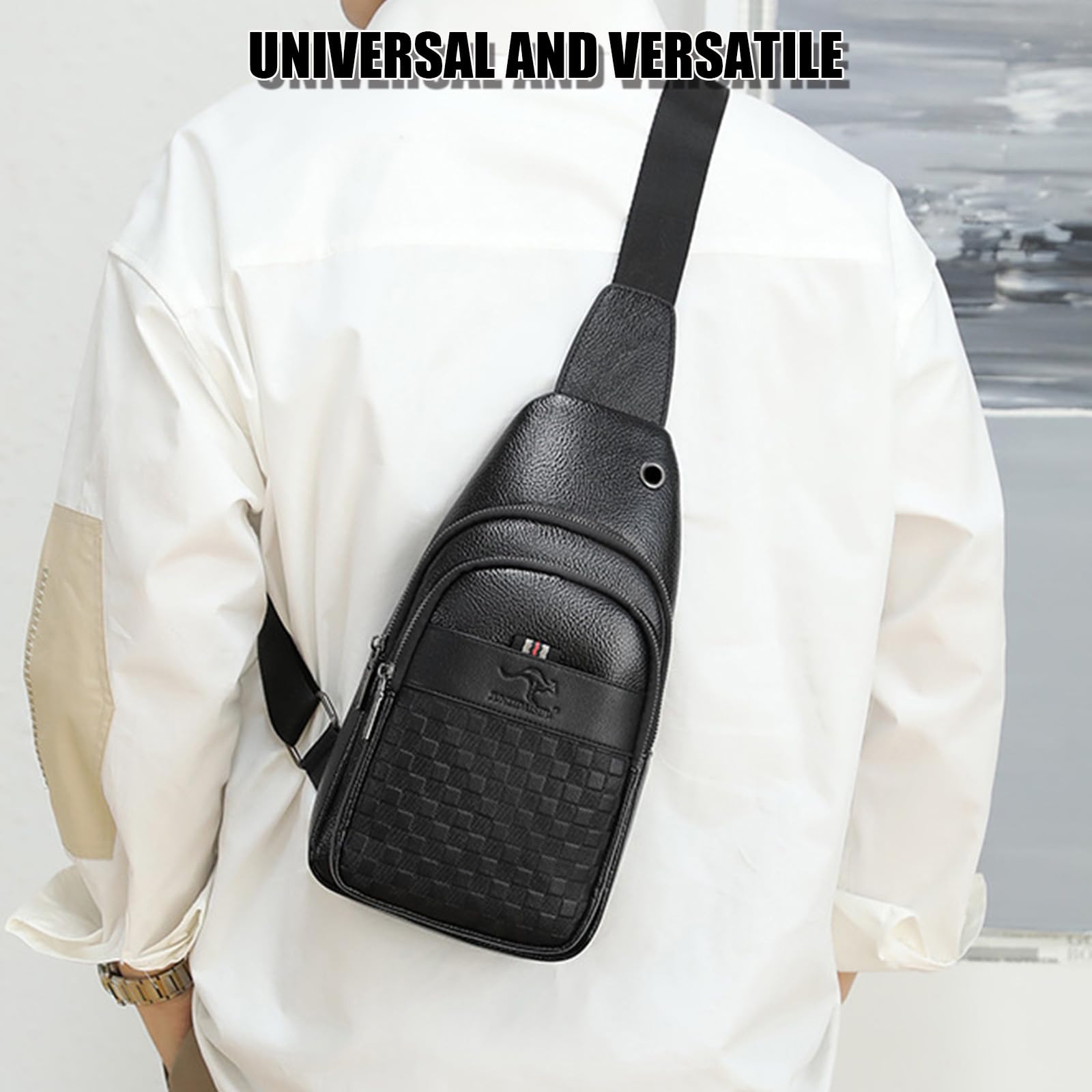 WenbonesBorsello Uomo Tracolla Zaino Monospalla Uomo Pelle Borsa a Tracolla Piccolo Impermeabile Spalla Sling Bag Piccolo Crossbody per Lavoro,Sport e Tempo Libero, Ciclismo, Sport e Viaggi