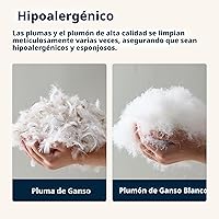 Vista 4 de Almohadas Pacific Coast para cama para dormir de lado y bocarriba, almohadas de plumas y plumón de hotel con funda 100% algodón, soporte medio, a