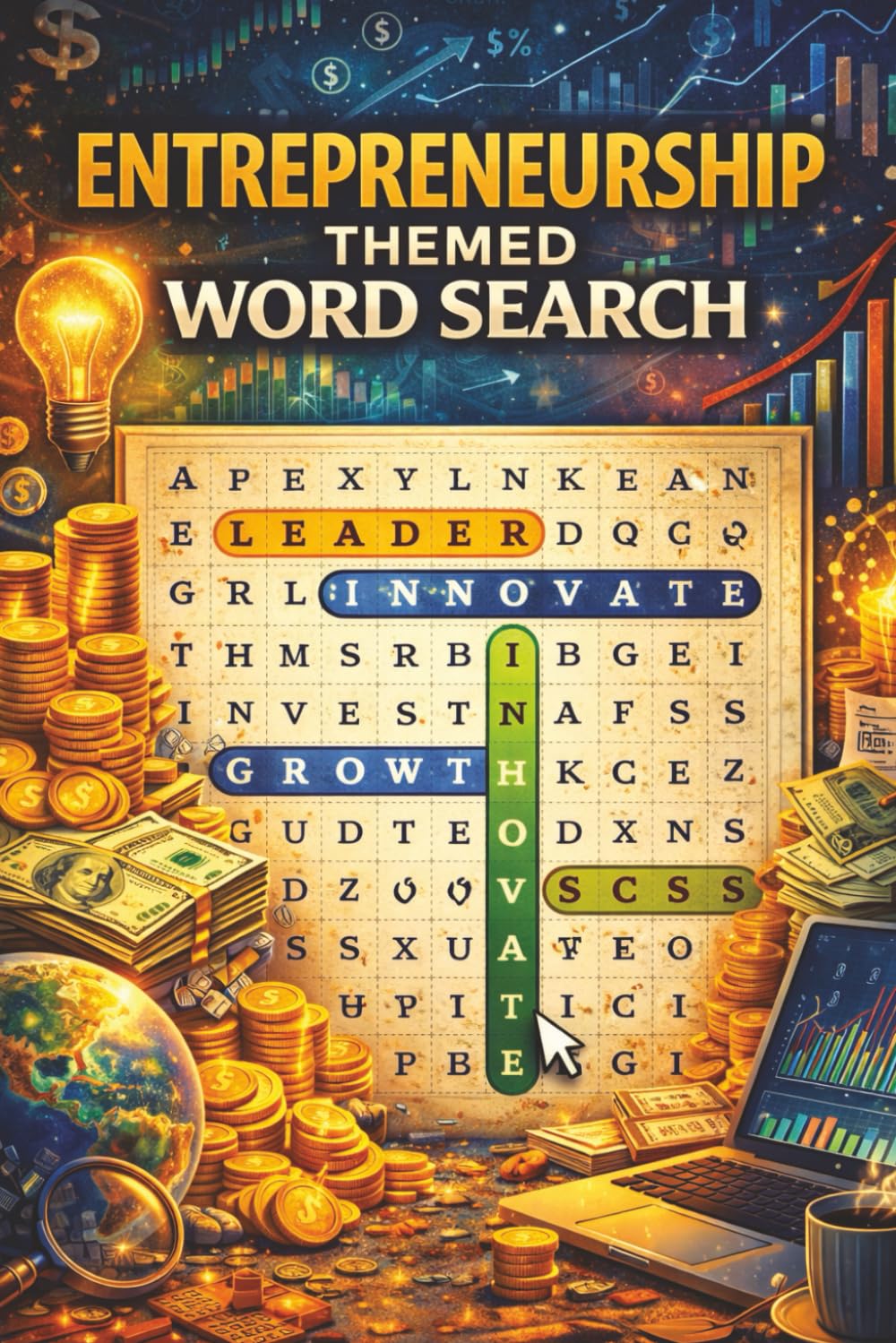 Entrepreneurship Word Search: Business and Startup-Themed Word Search Puzzles Featuring Innovation, Leadership, Investing, and Entrepreneurial Success for Teens and Adults