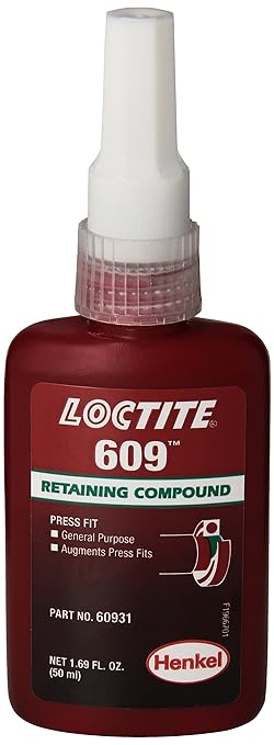 Loctite 135512 Green 609 Medium Strength Retaining Compound, 50 mL Bottle
