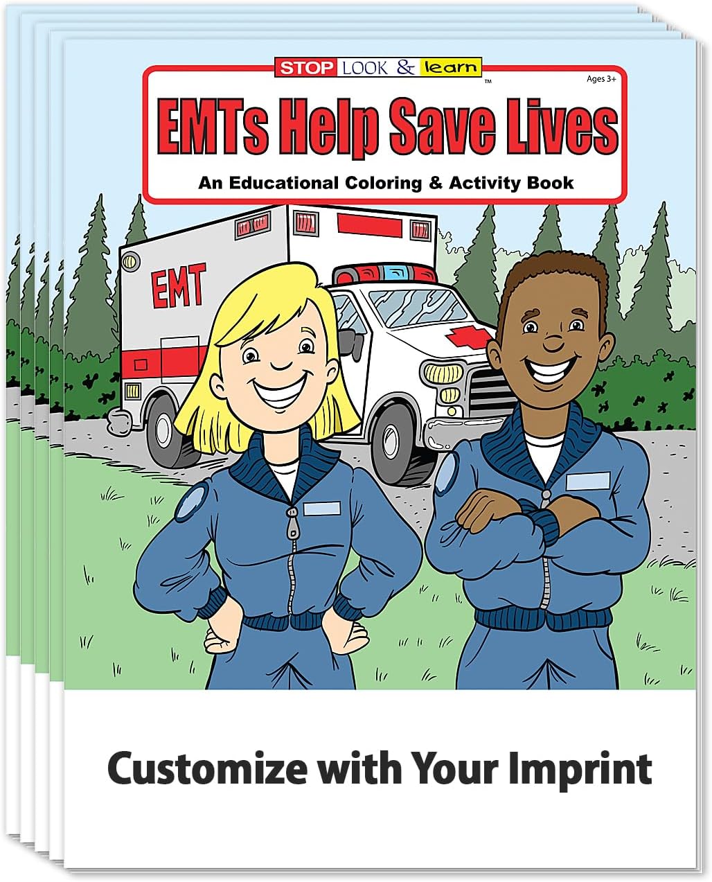 ZOCO – Emergency EMS Workers Save Lives – Coloring & Activity Books (25 Bulk Pack, Without Crayons) – Paramedics, Ambulance, 911 Handout & Party Favor for Kids
