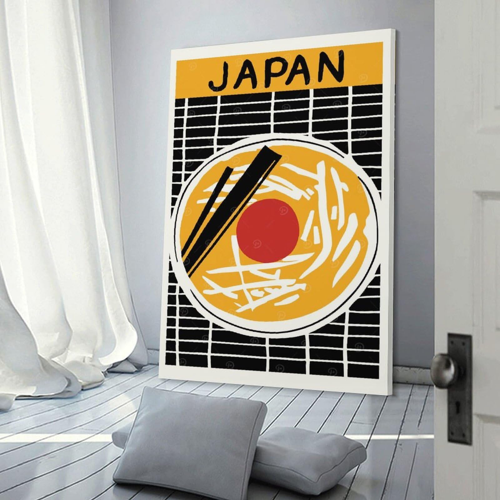Junmoney Decorative Wall Artwork Japan Ramen Art, 24x36inch(60x90cm), for Living Room, Lounge Or Sitting Room, Modern Wall Decor for Cosy Interiors