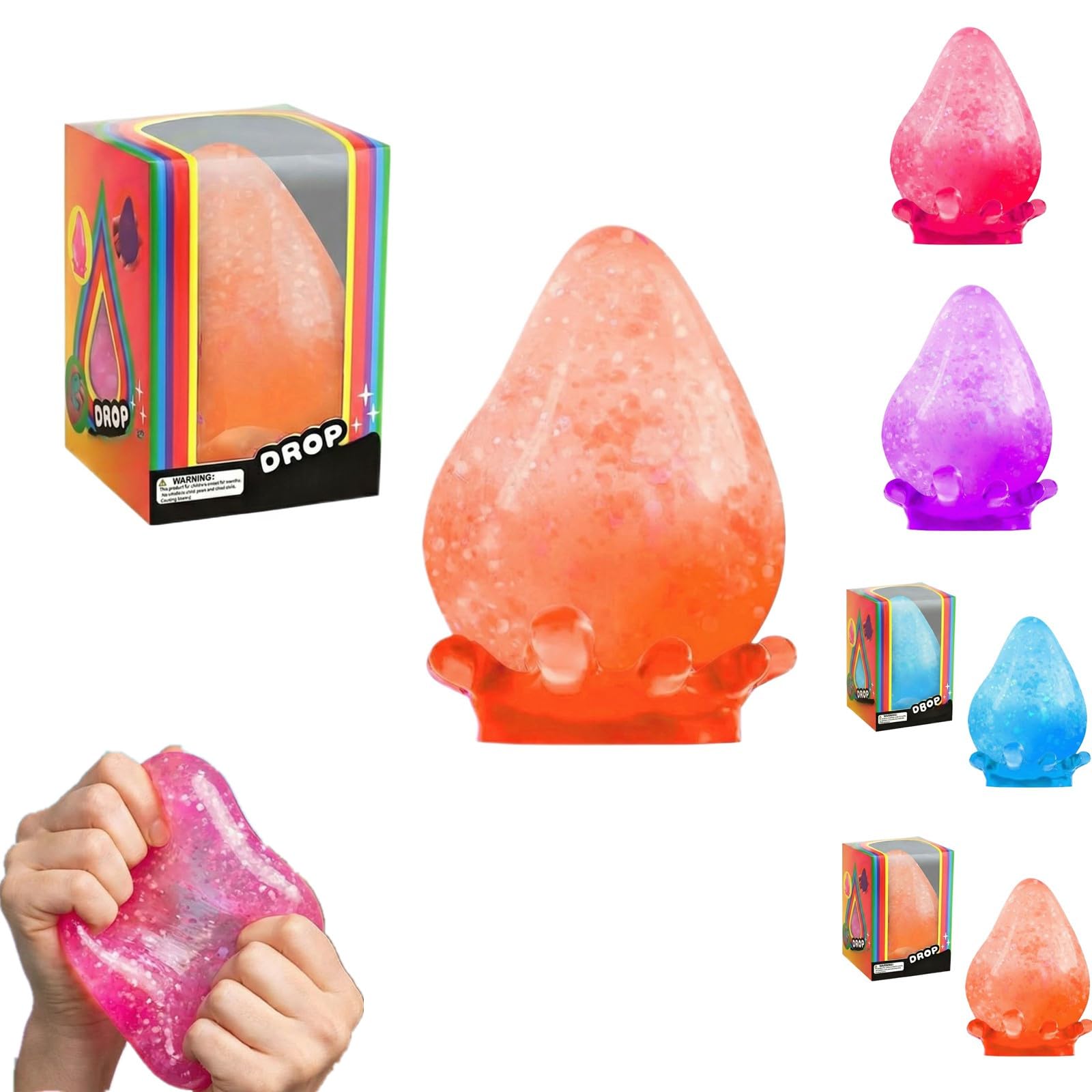 Nee doh Nice Cube Squishy Stress Ball - Doh Ice Cube Fidget Stress Ball,Ice Squishy Stress Moldable Slow Rise Relaxing Sensory Fidget Stress, Squeeze Dough Ball for Anxiety Relief (1#Blue) — view 11