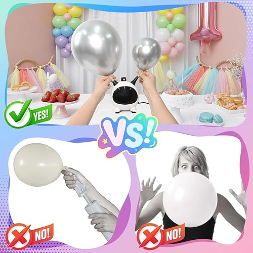 Miniatura 4 de Bomba de globos eléctrica, inflador de globos portátil, bomba de aire con boquilla doble, máquina sopladora de globos eléctricos pequeños de 110 V