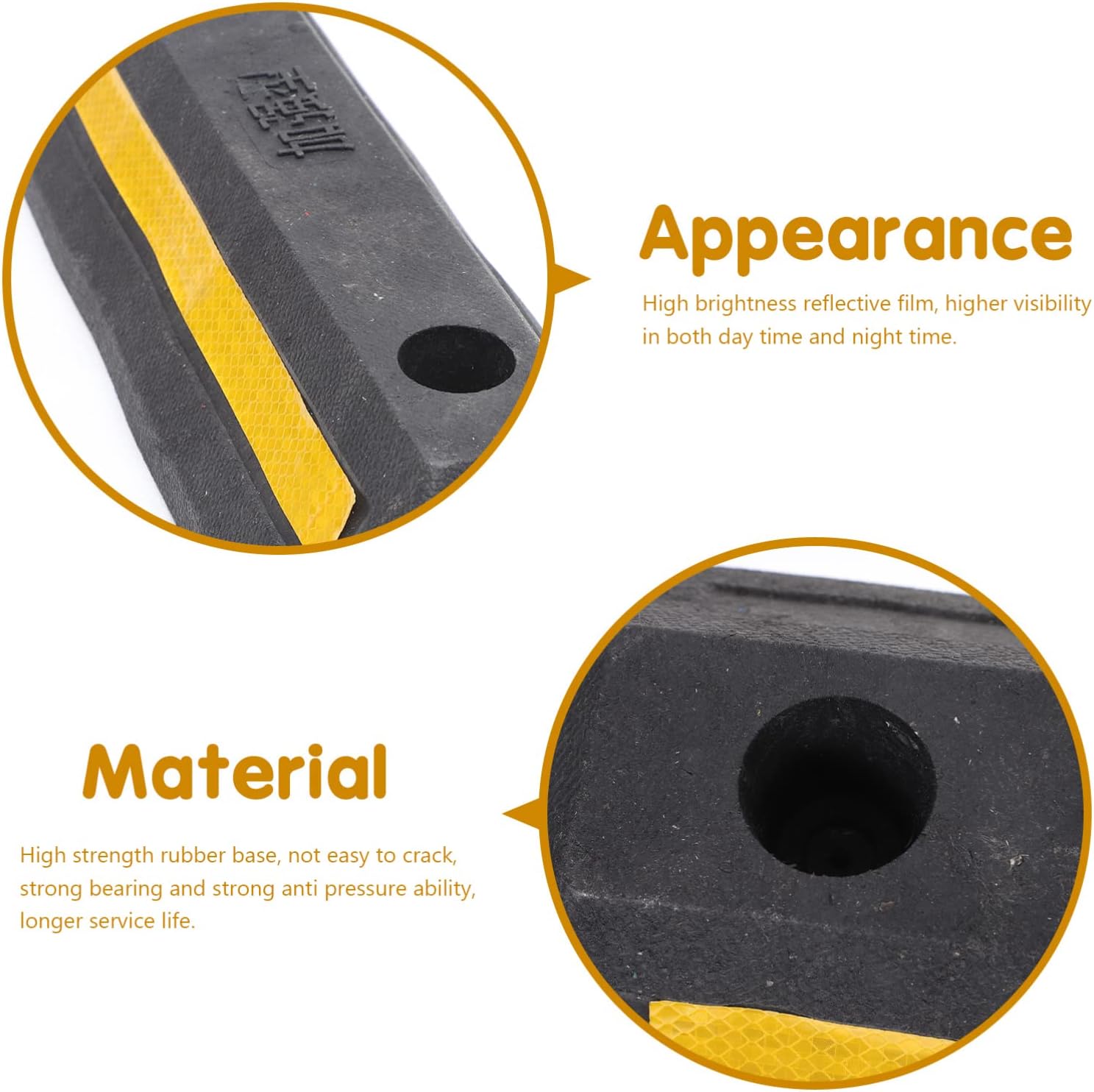VOSAREA Parking Block Rubber Car Stopper for Garage High Strength Wheel Stops for Parking Lots and Easy Installation Pre-drilled Reinforced Design for Stability and Longevity