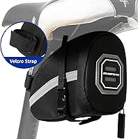 Vista 8 de Bike Seat Bag Bicycle Saddle Bag Under Seat Waterproof Reflective Cycling Saddle Pack for Mountain Road Bikes Black
