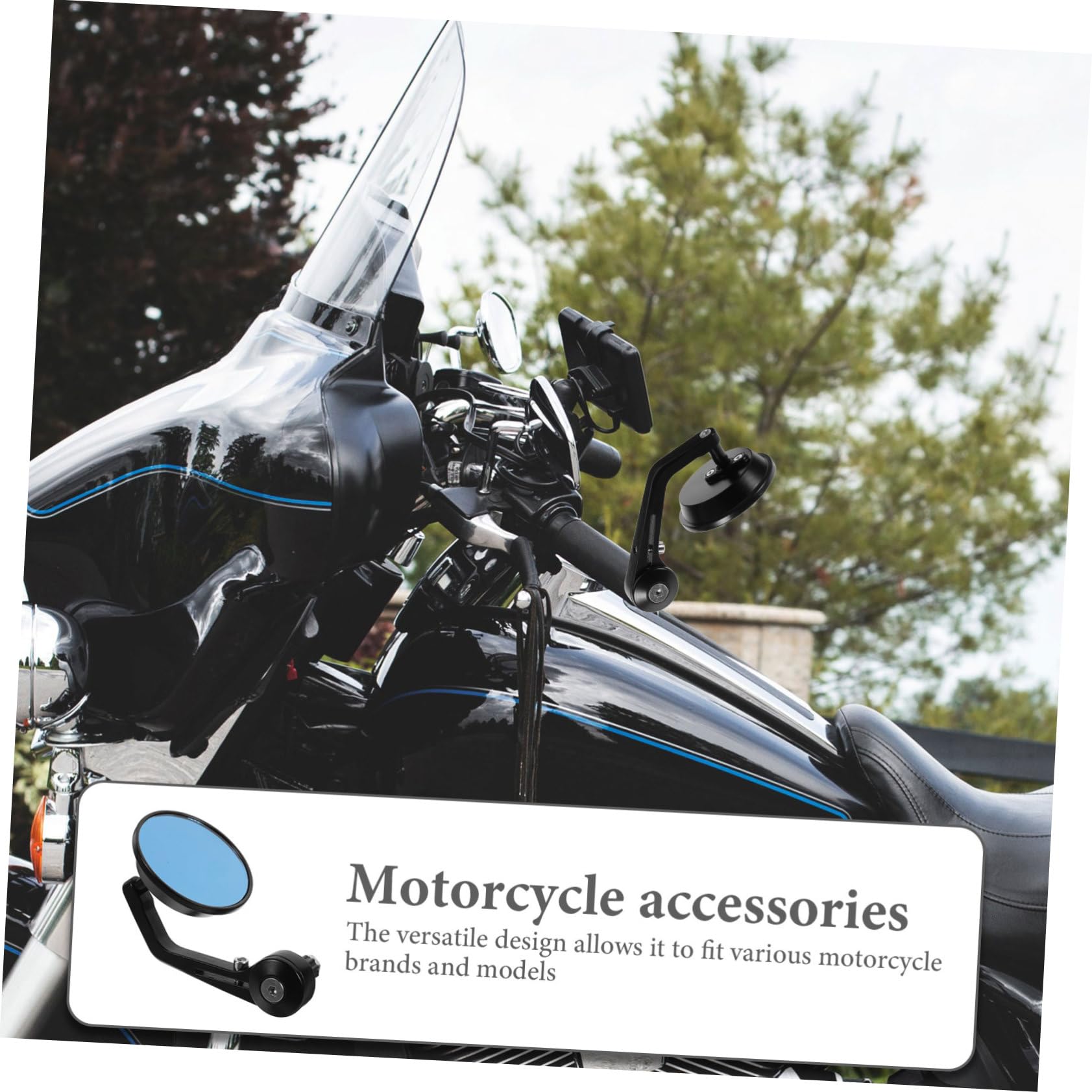 Specchietti Moto Retro Rotondi in Lega di Alluminio per Manubrio