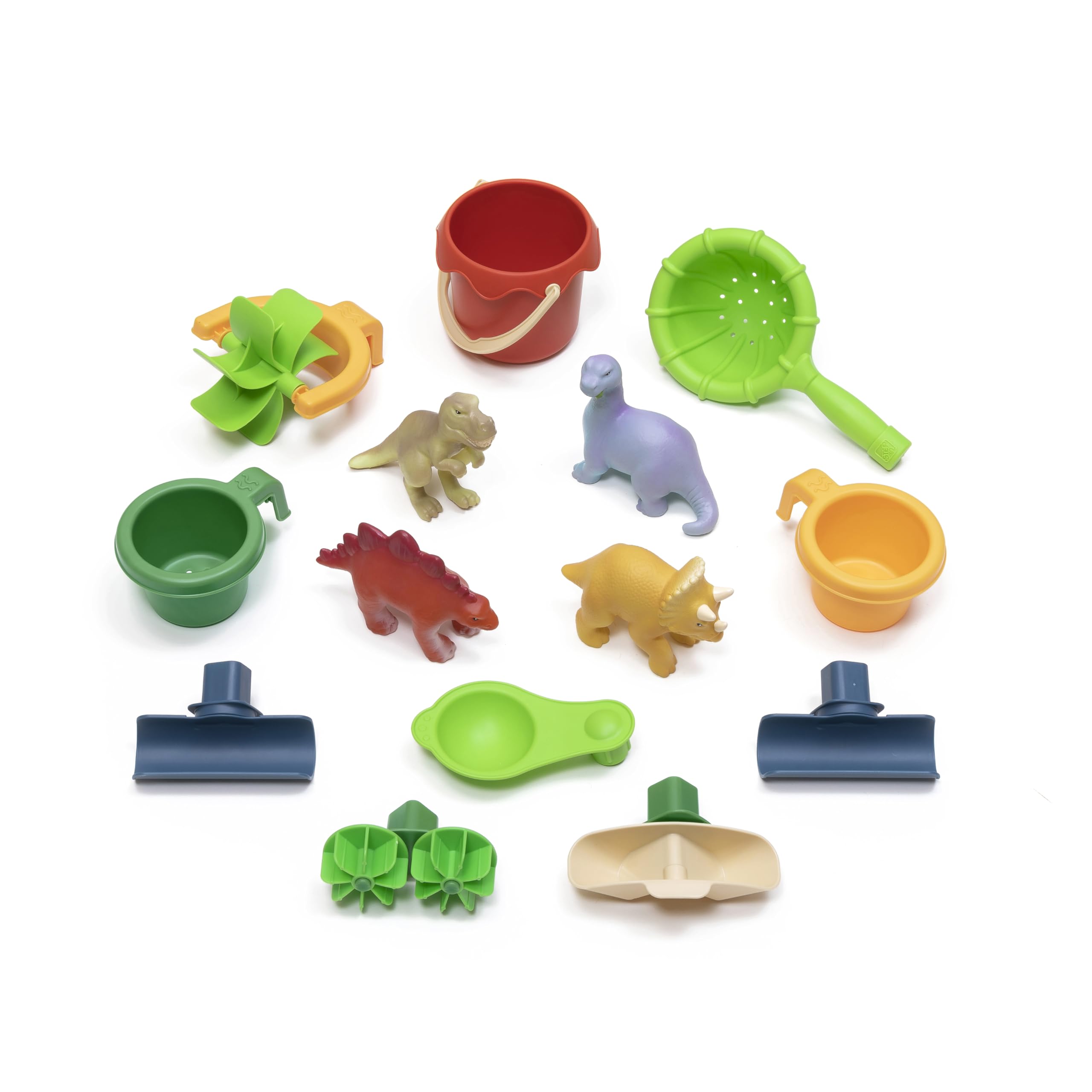 Step2 Dino Showers Mesa de Agua y Arena con 13 Accesorios, Azul y Marron, Juegos de Agua para ninos