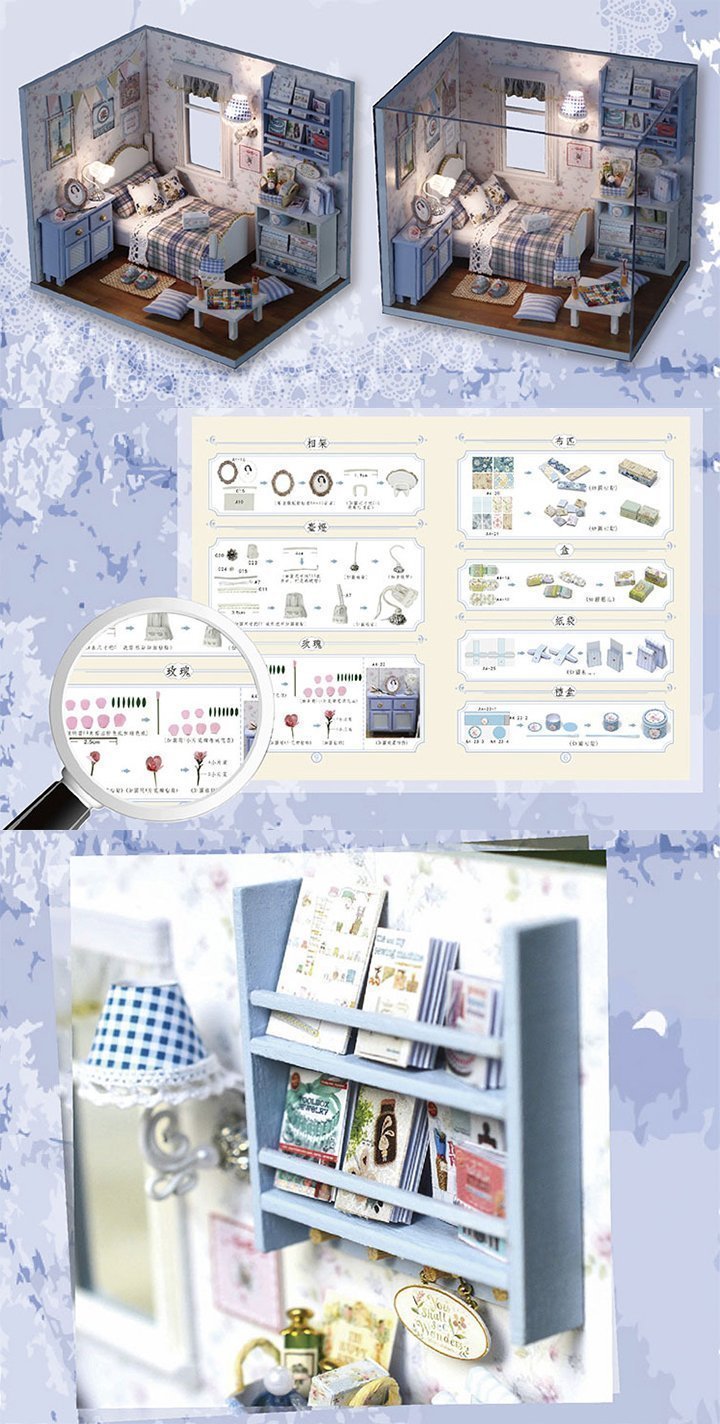 ミニチュア　ハンドメイド作品 Amazon | Shuiling ドールハウス ミニチュア 手作りキット