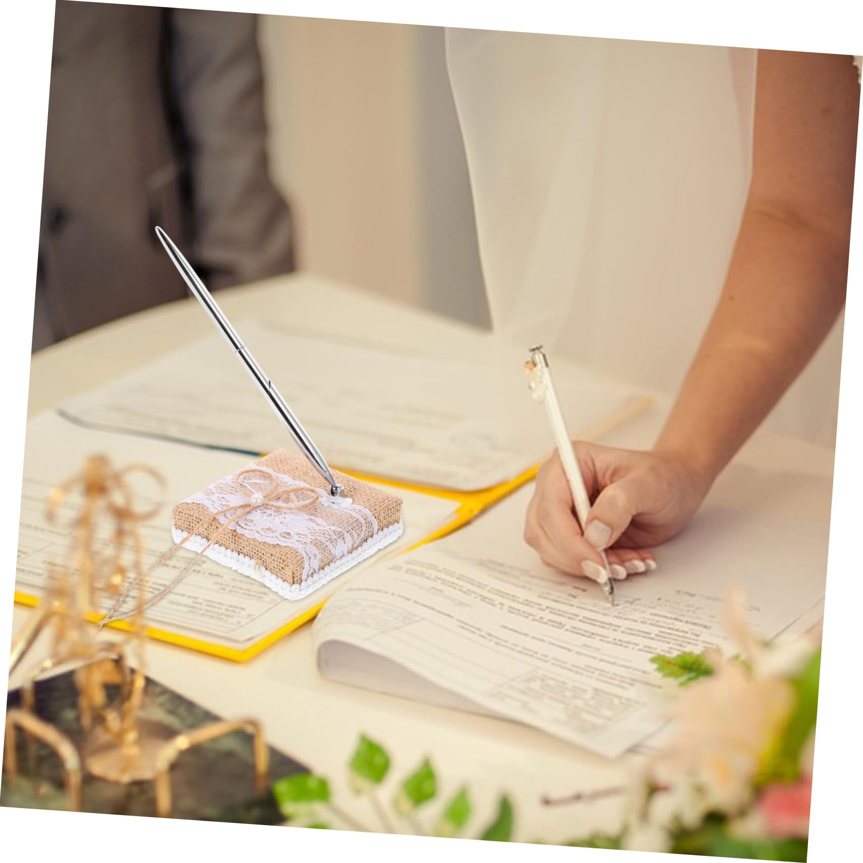 Operitacx 5 Stück Hochzeitsstift zur Unterzeichnung Dekorativer Gäste Buch Stift für Hochzeiten Partys und Besondere Anlässe Multifunktionale Schreibfeder mit Elegantem Design