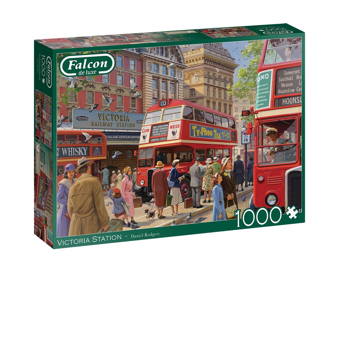 Falcon Victoria Station - 1000 Piece Jigsaw Puzzle for Adults - Beautifully Illustrated 1000Pc Adults Jigsaw Puzzle, Fun Activity for at Home, Puzzles for Rainy Days, Birthday Jumbo