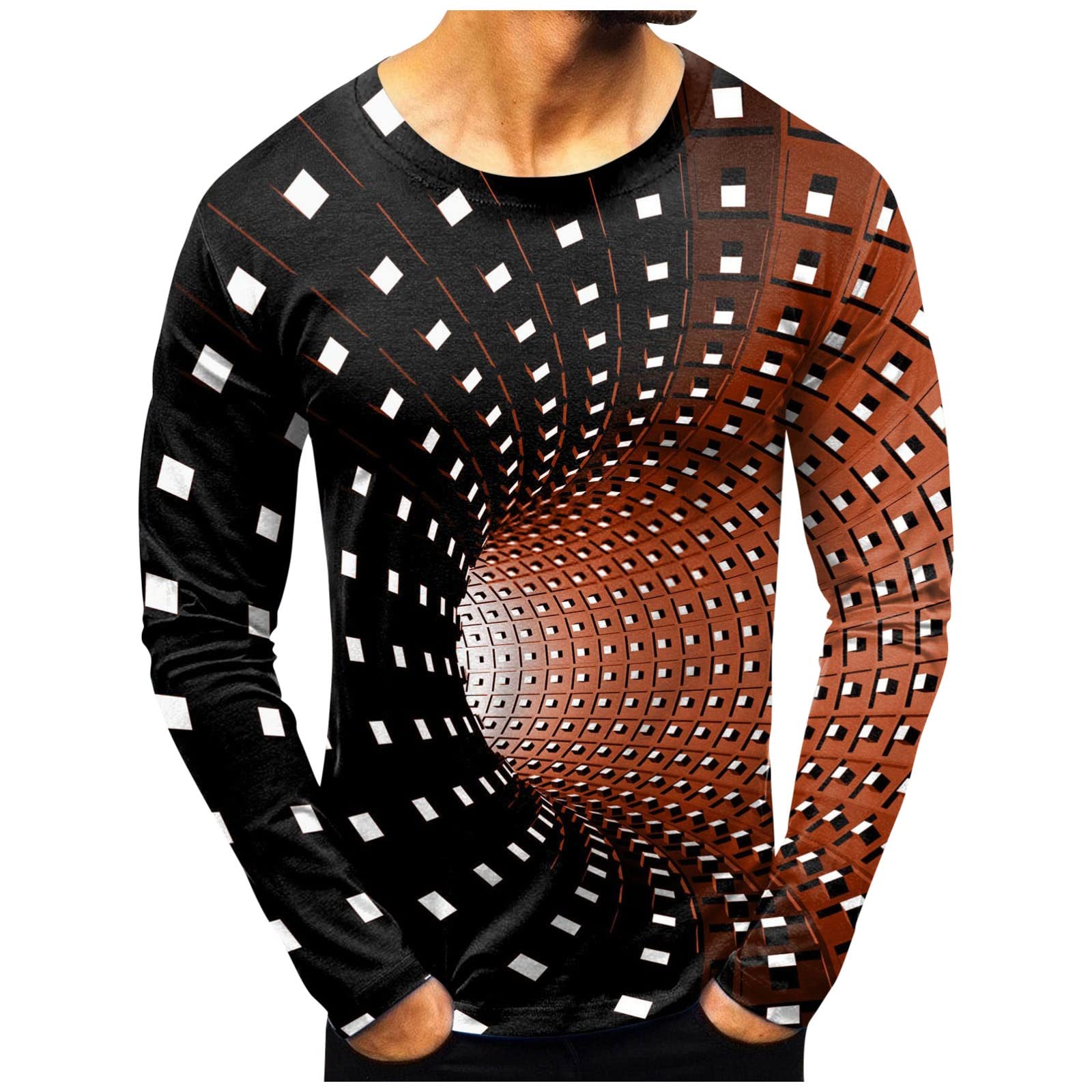 Mens Sweatshirts Crewneck Long Sleeve Sweatshirt Plain Autumn Elastic Sweat Hood Breathable Hiking Cycling Hoody Tops Soft, Comfortable, Durable Hoodies for Men UK