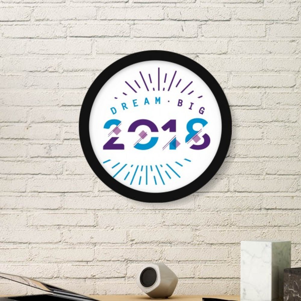 Peinture Happy New Year en cadre bois noir, cadeau idéal