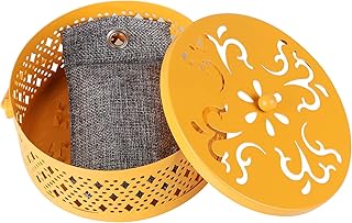 Activated charcoal bag storage rack, activated charcoal storage box, vintage portable activated charcoal bag box for 50-200g bamboo charcoal bags, for home garden decoration… (yellow)