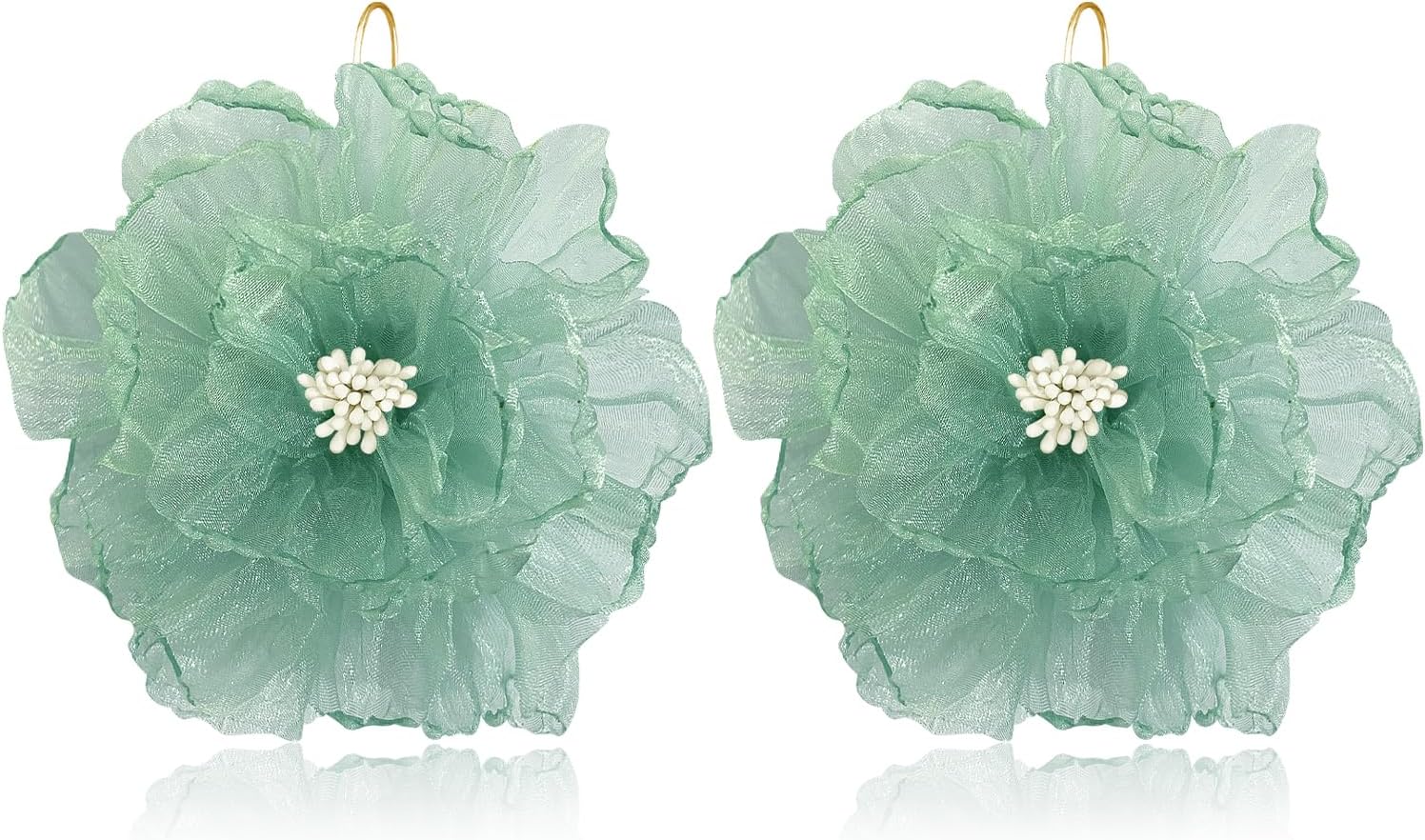 Bohemian Natural Fabric Flower Lightweight Dangle Drop Earrings Aesthetic Floral Simulation Summer Hook Earrings For Women
