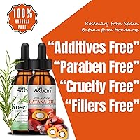 Vista 6 de Aceite de romero y aceite de batana crudo para el crecimiento del cabello, orgánico promueve el grosor del cabello, aceite puro y natural