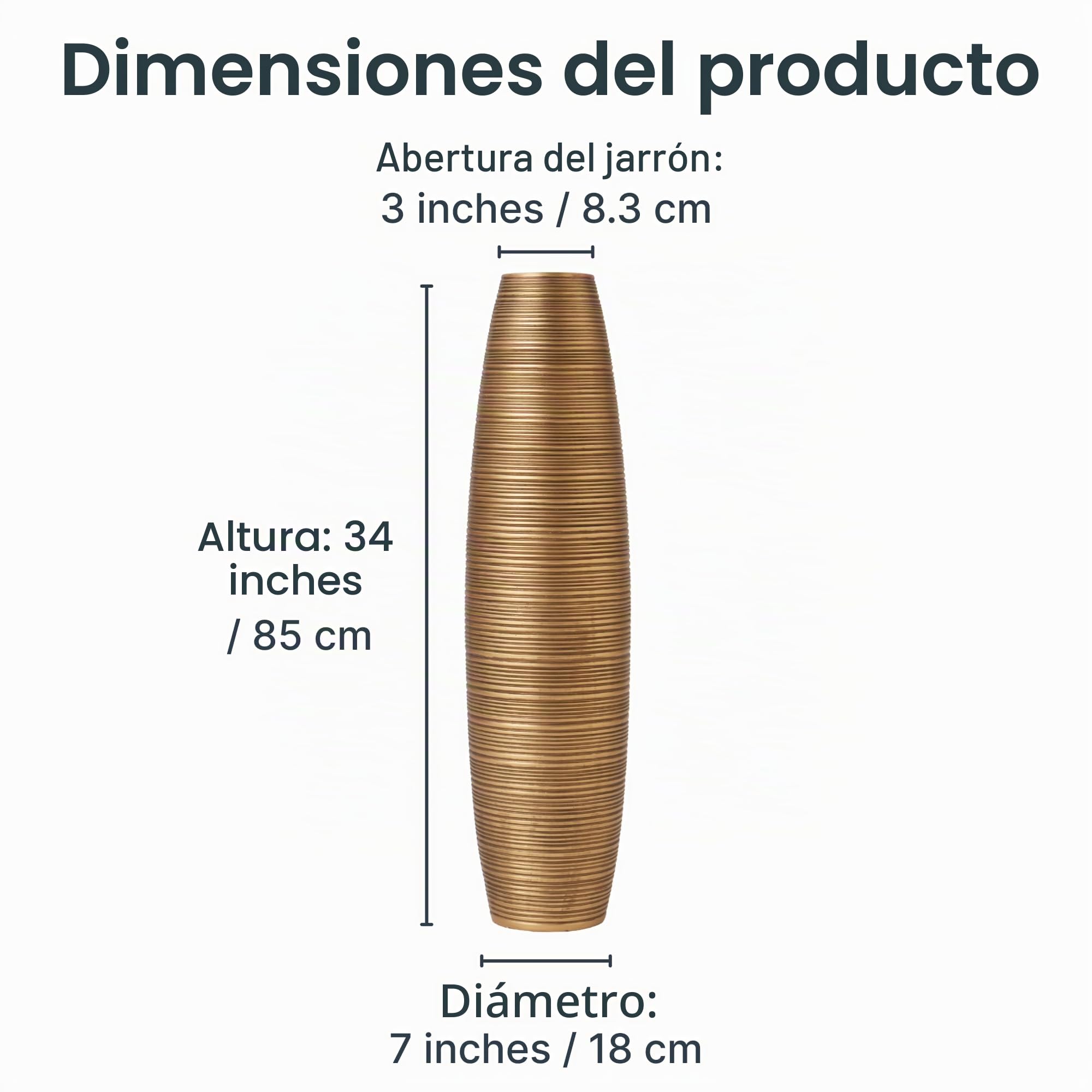 Leewadee Jarrón de Suelo Grande 85 cm Madera de Mango Pampa & Flores Secas | Jarrón Deco para Salón, para Ramas & Hierbas Secas. Más resistente que la Cerámica, sin Agua. Boho
