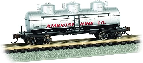 Bachmann Trenes - 3-Dome Tank CAR - Ambrose Wine CO. #7501 - Escala N, Plata