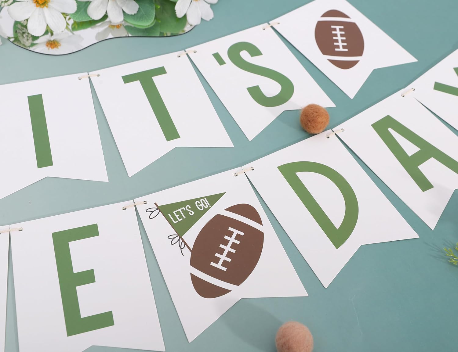 It's Game Day Banner - Football Theme Party Decorations,Game Day Football Garland,Sports Birthday Holiday Hanging Decorations,Sports Party Banner Photo Backdrop - Image 9