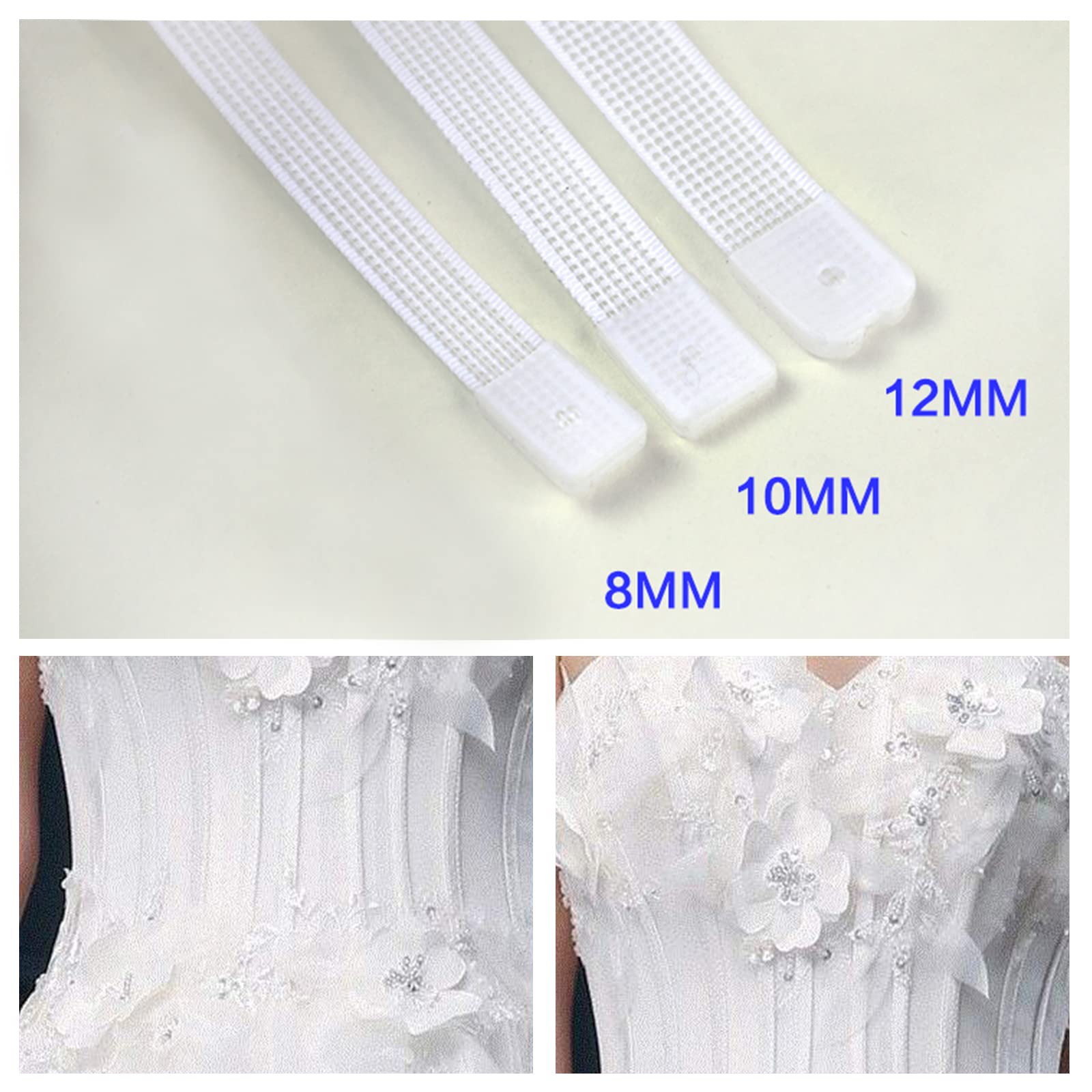 Embouts Silicone Pour Baleines Polyester - 120Pcs 10mm Blanc - Couture Corset/Shapewear